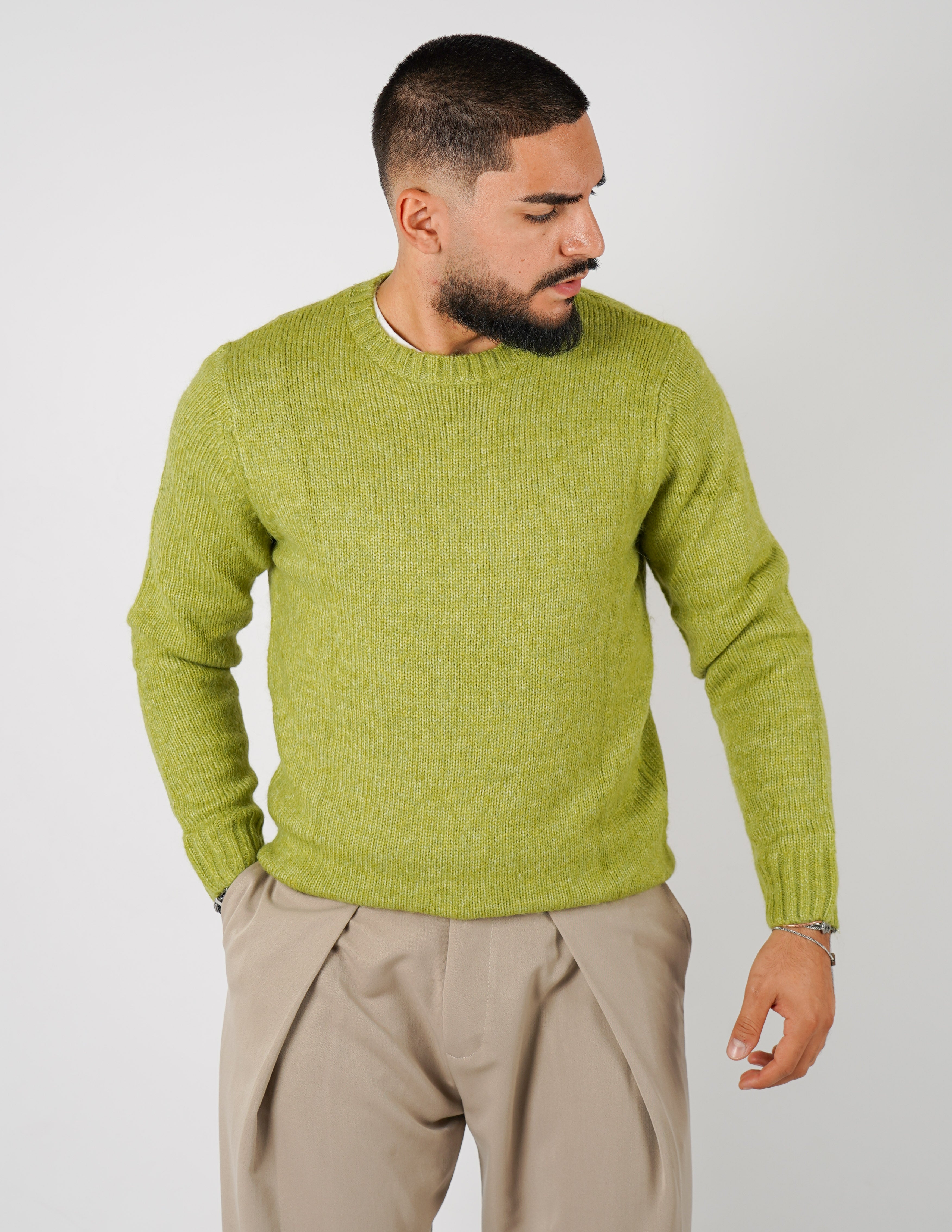 MAGLIONE IN MISTO LANA GIROCOLLO OVERD