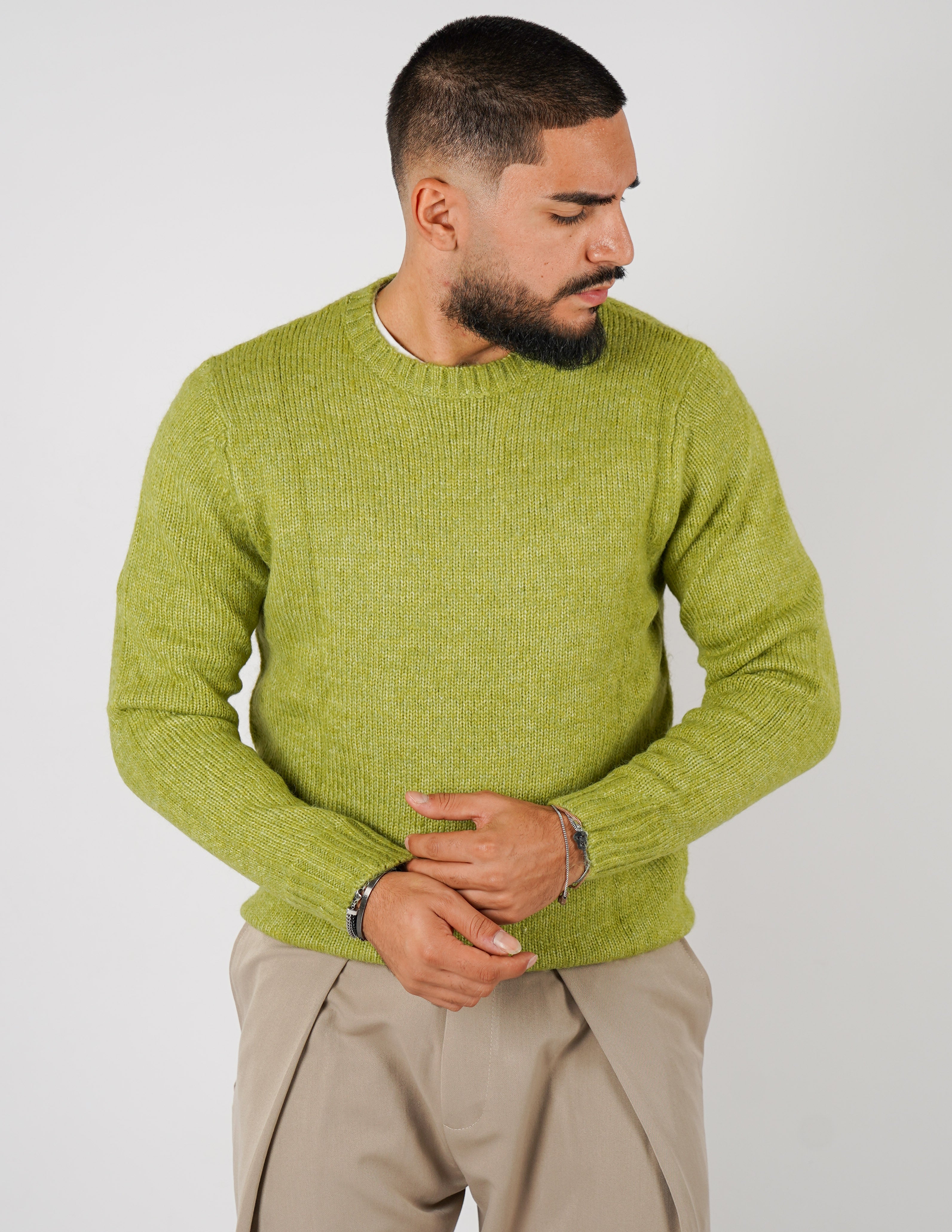 MAGLIONE IN MISTO LANA GIROCOLLO OVERD