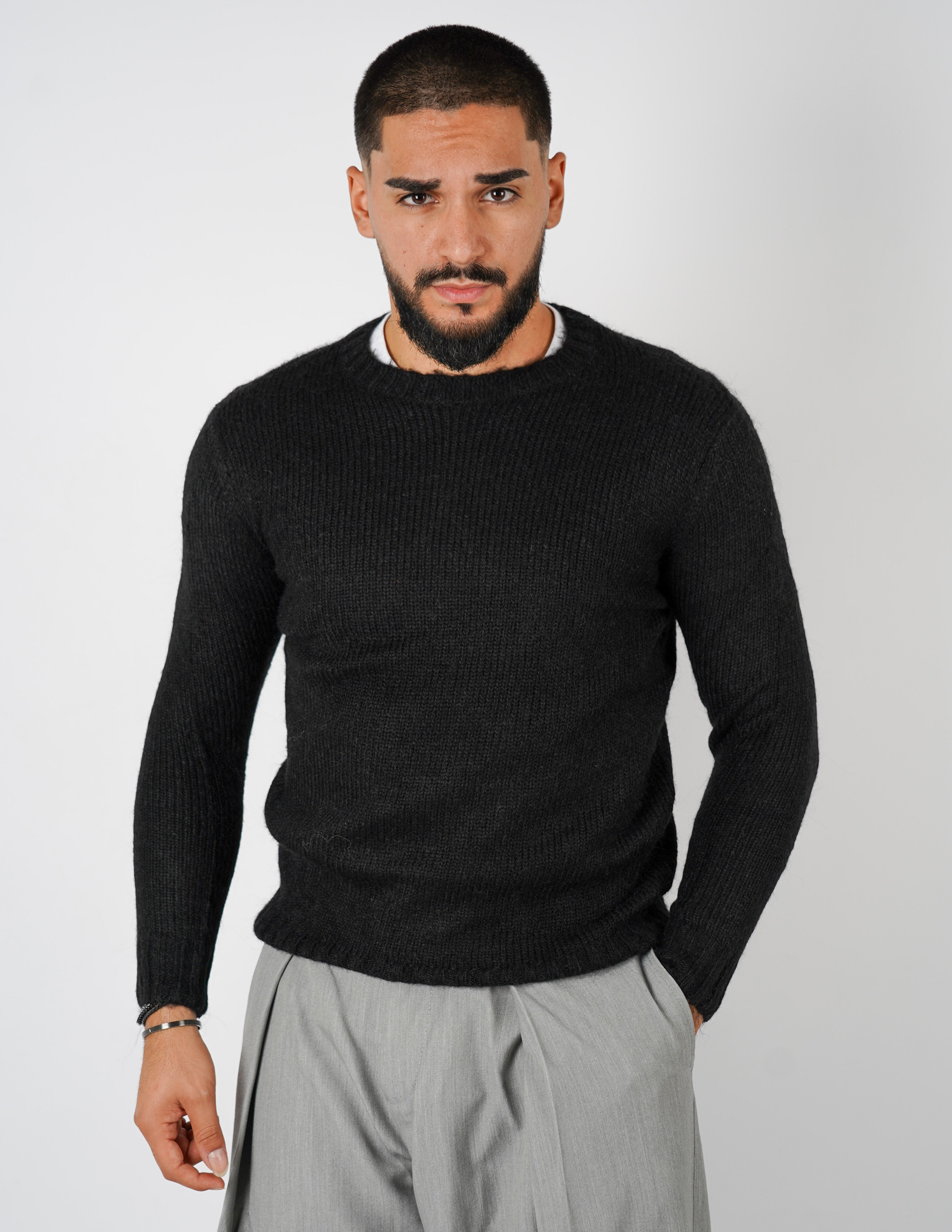 MAGLIONE IN MISTO LANA GIROCOLLO OVERD