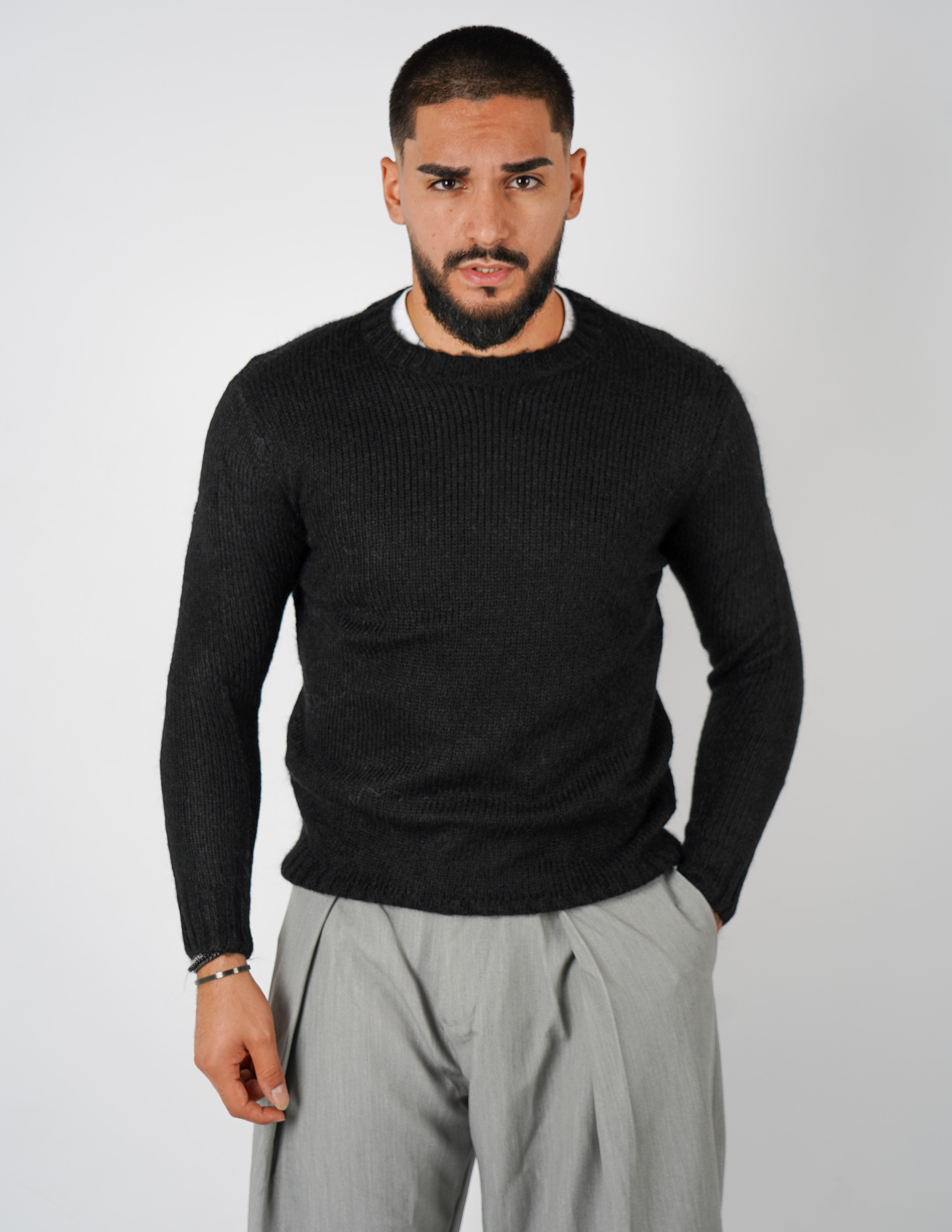 MAGLIONE IN MISTO LANA GIROCOLLO OVERD