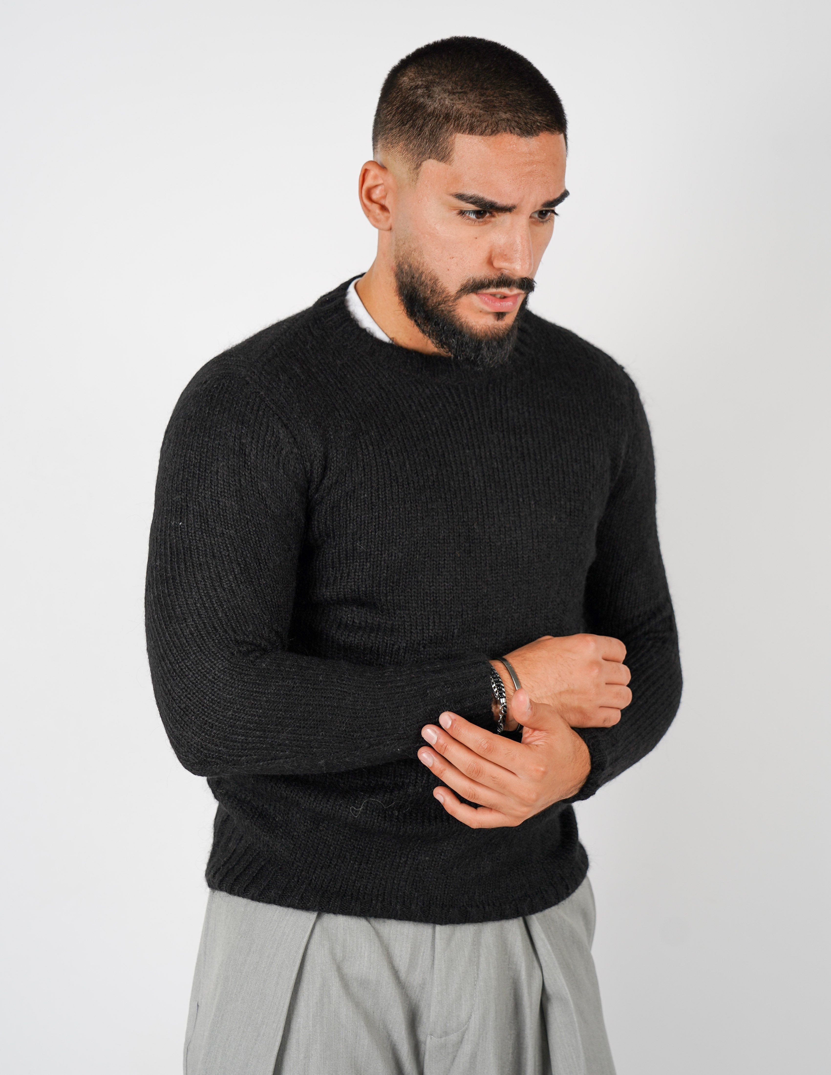 MAGLIONE IN MISTO LANA GIROCOLLO OVERD