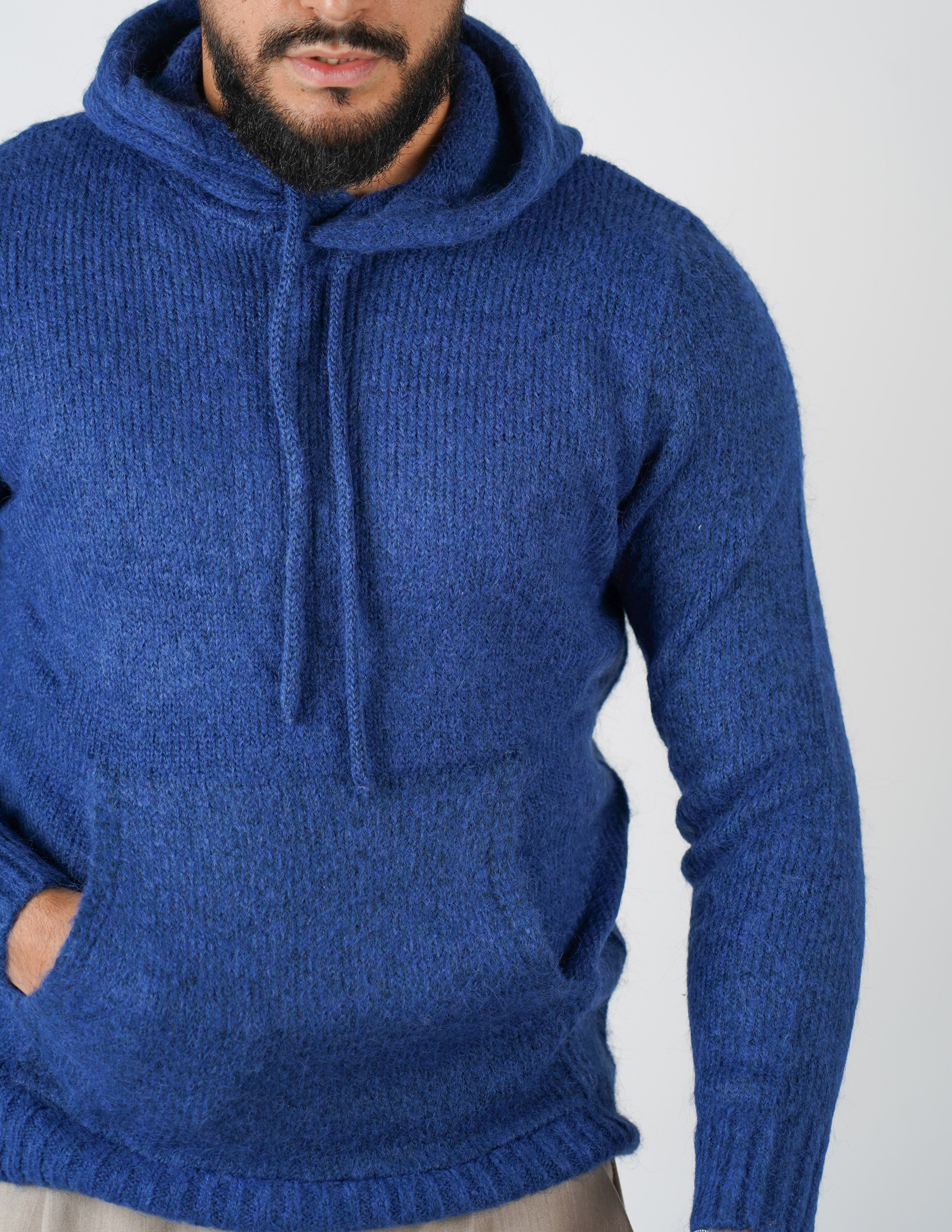 MAGLIONE IN MISTO LANA CON CAPPUCCIO