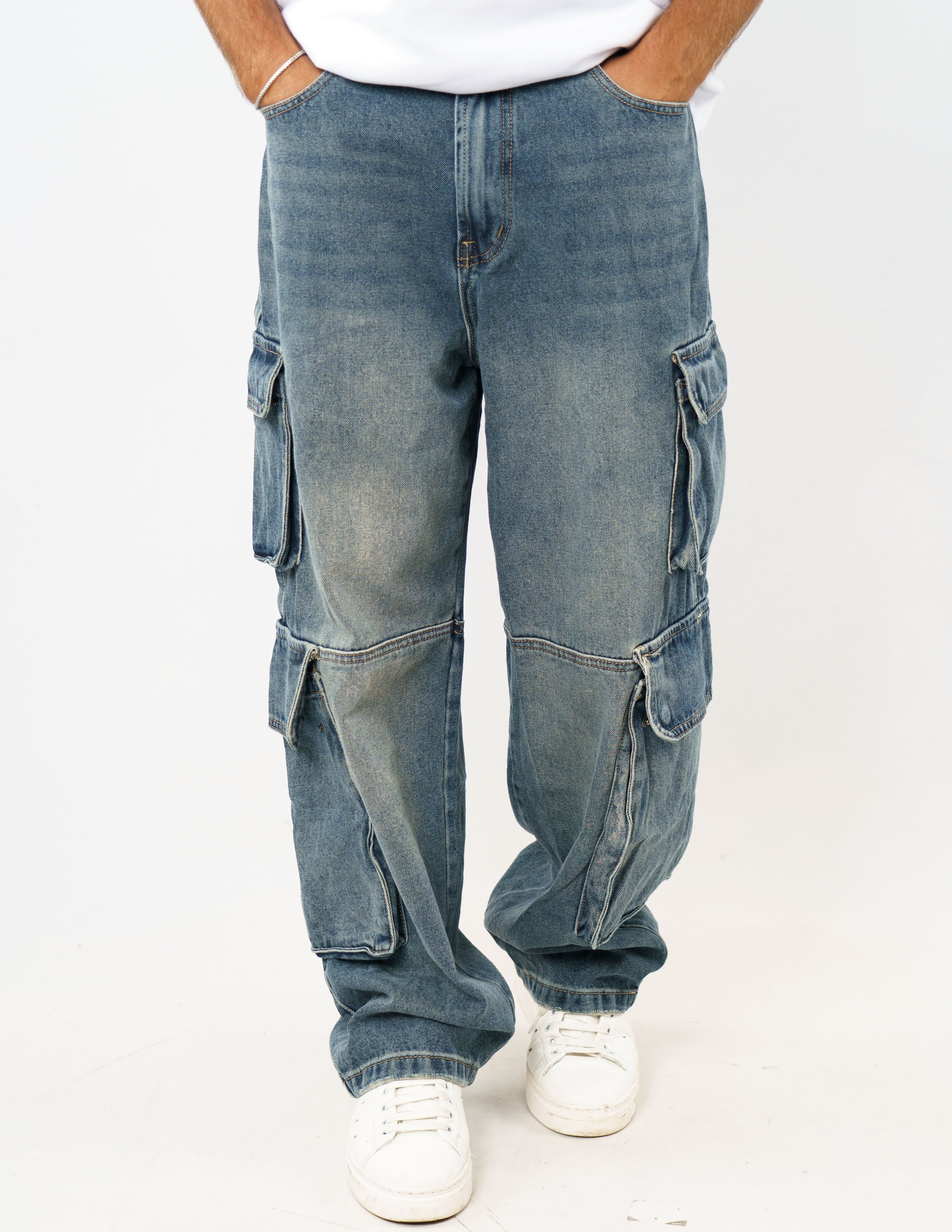 jeans wide fit multi cargo