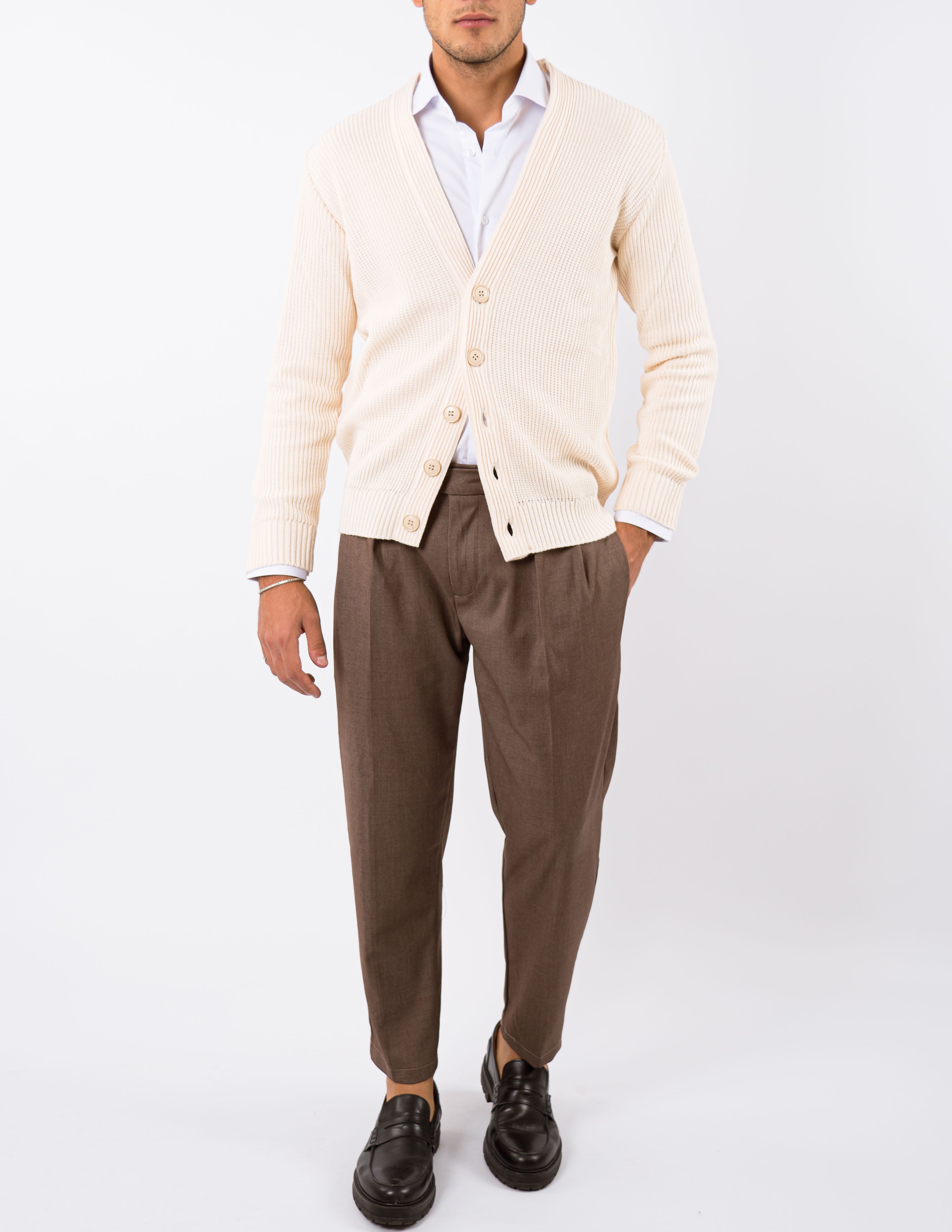 cardigan slim fit in misto lana