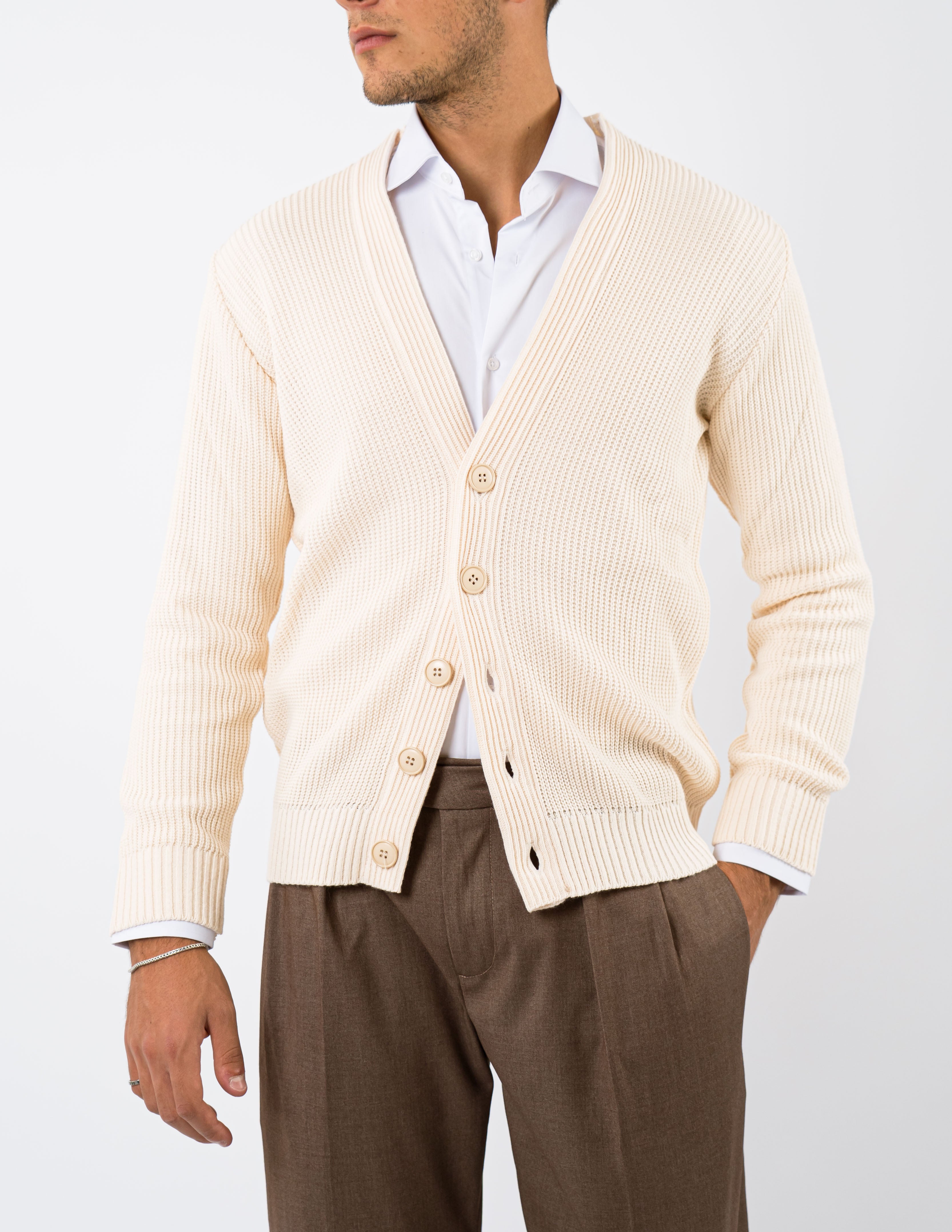 cardigan slim fit in misto lana