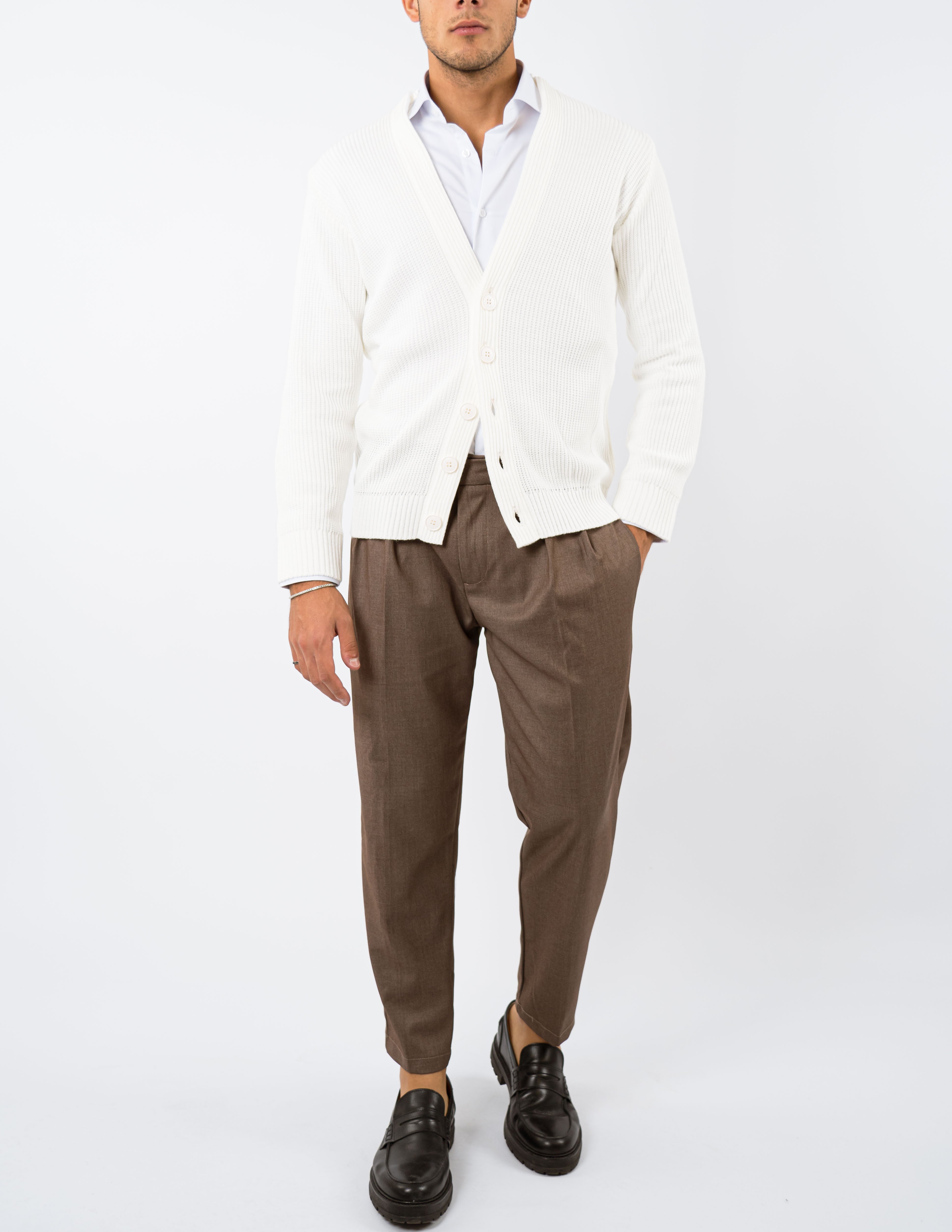 cardigan slim fit in misto lana