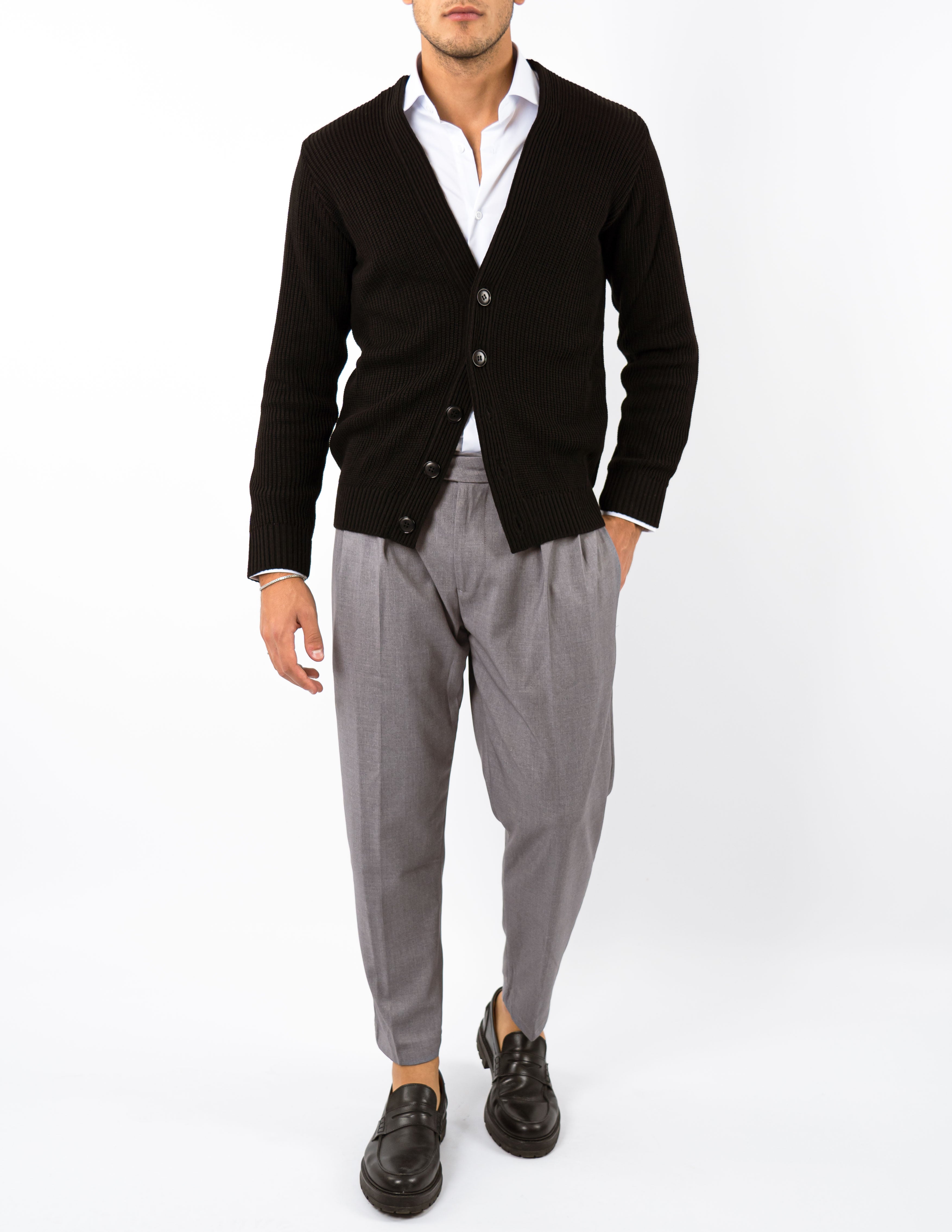 cardigan slim fit in misto lana