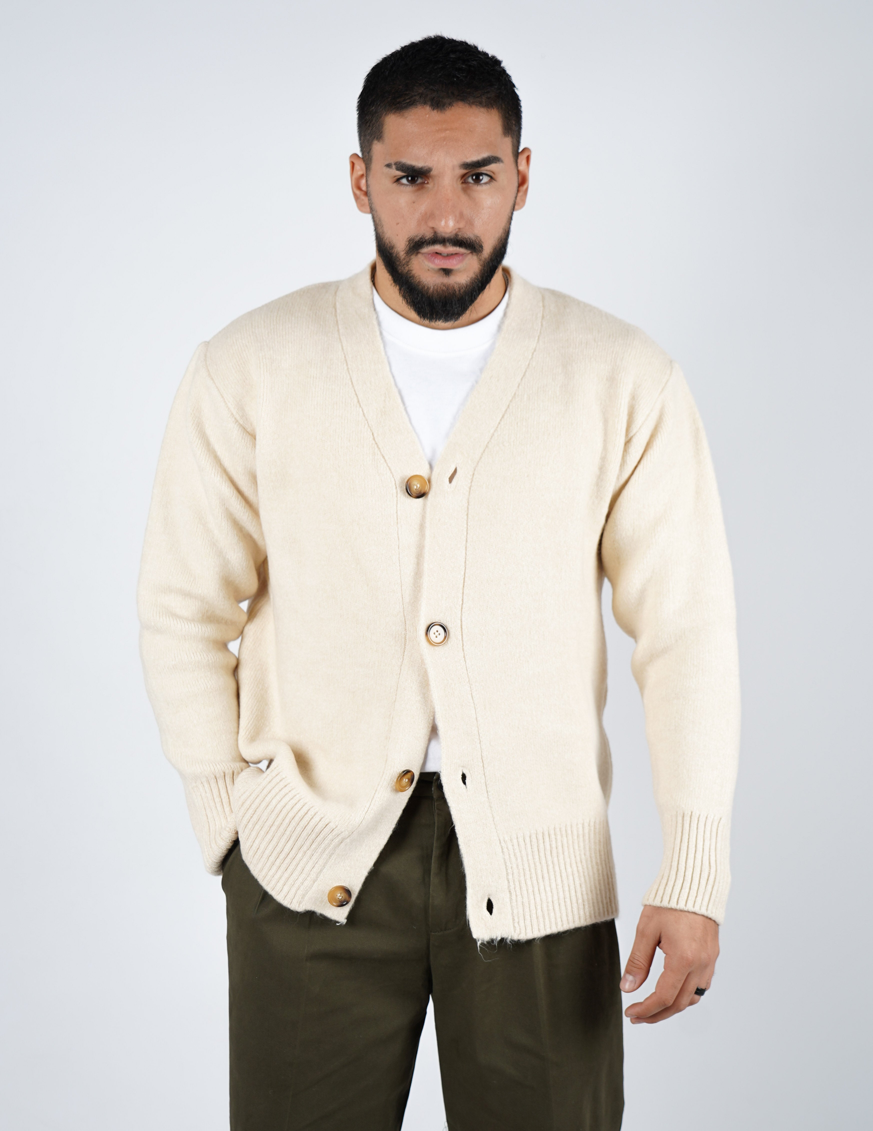 Cardigan in lana doppia