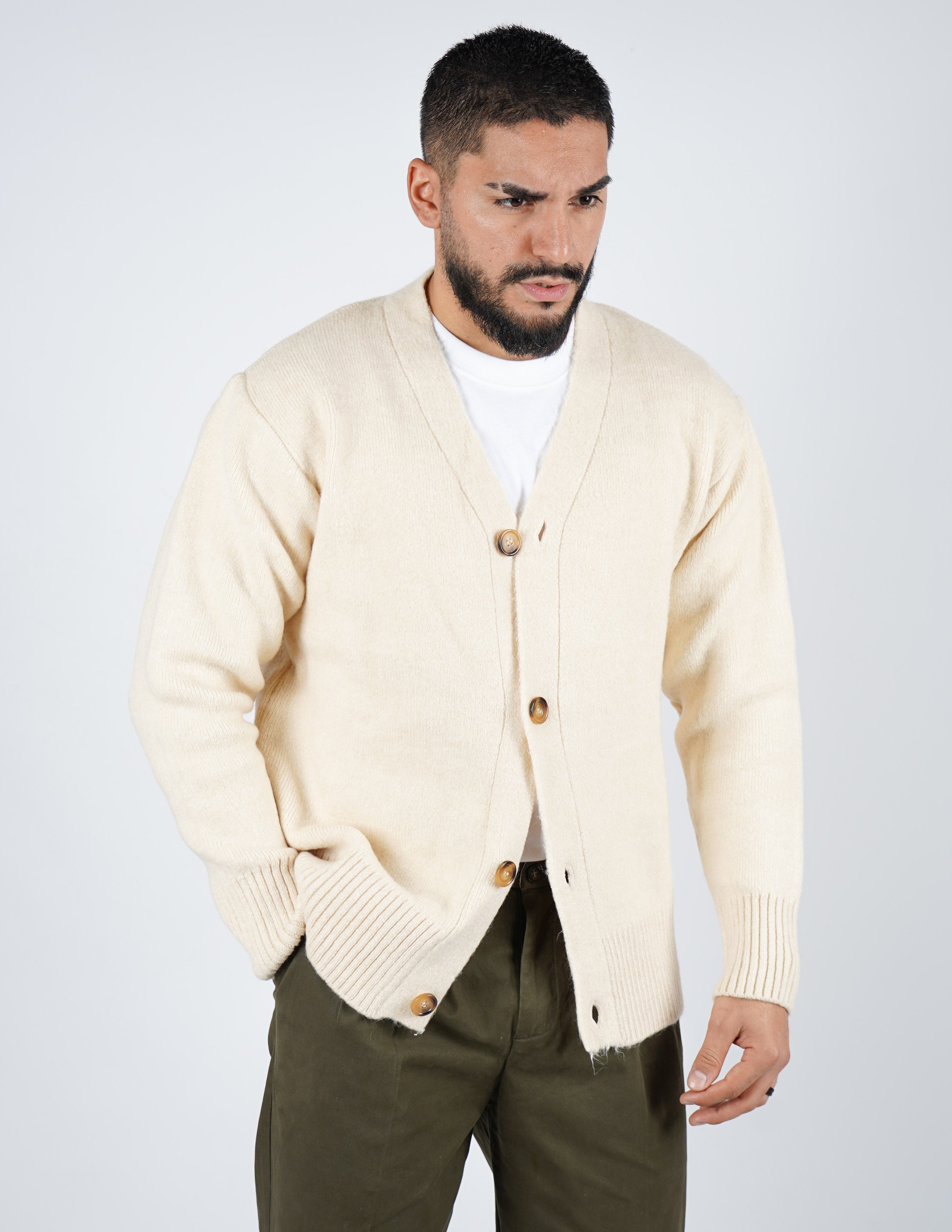 Cardigan in lana doppia