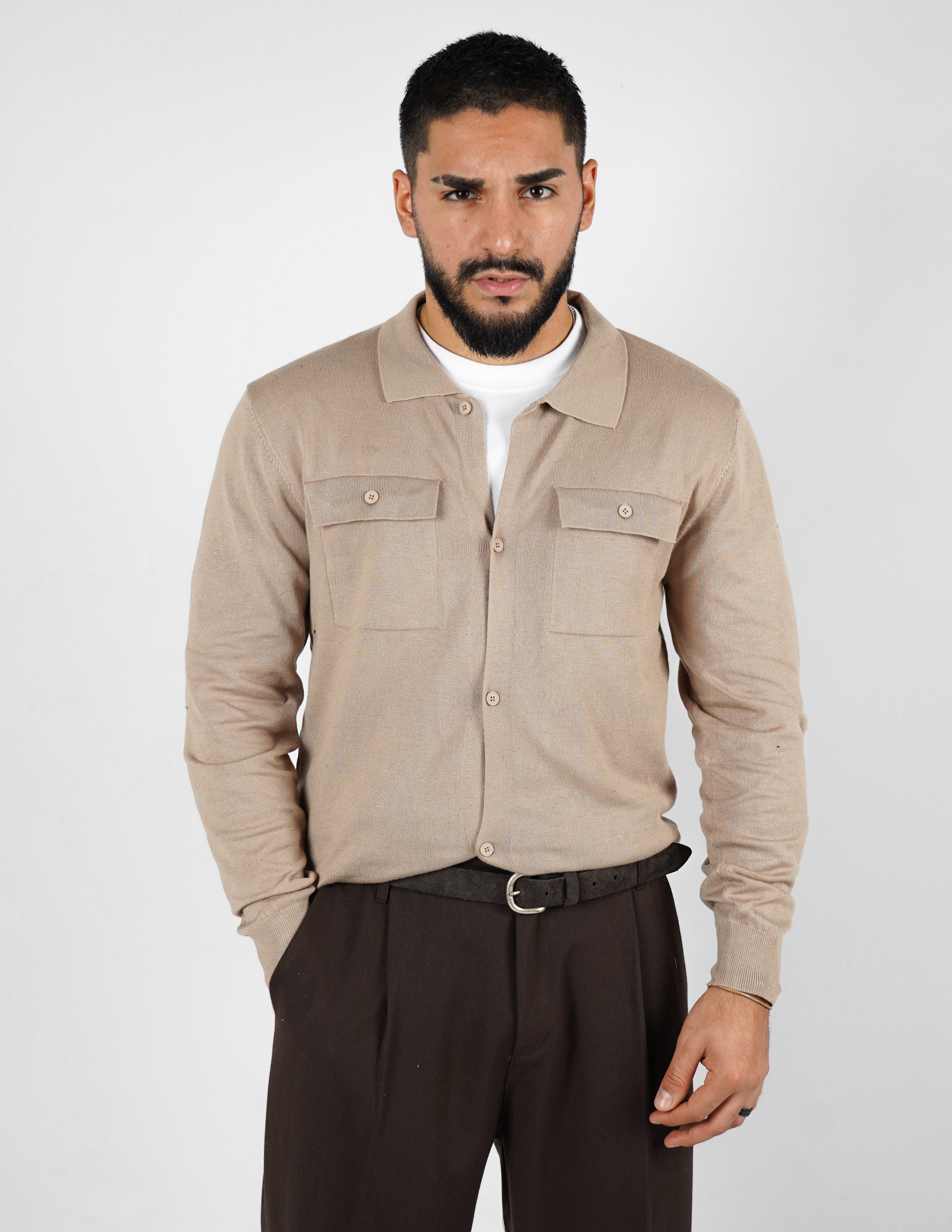 cardigan rasato con collo