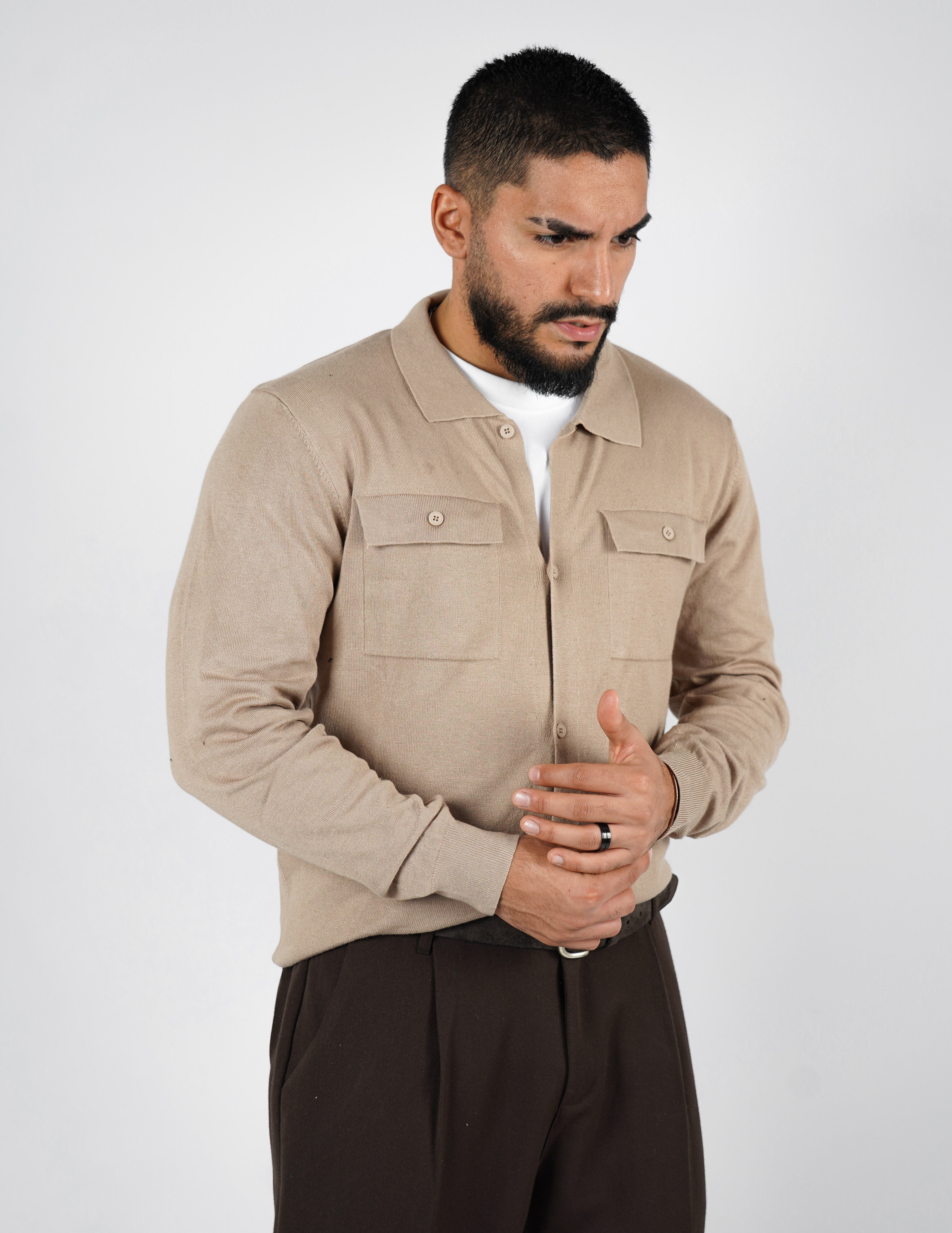 cardigan rasato con collo