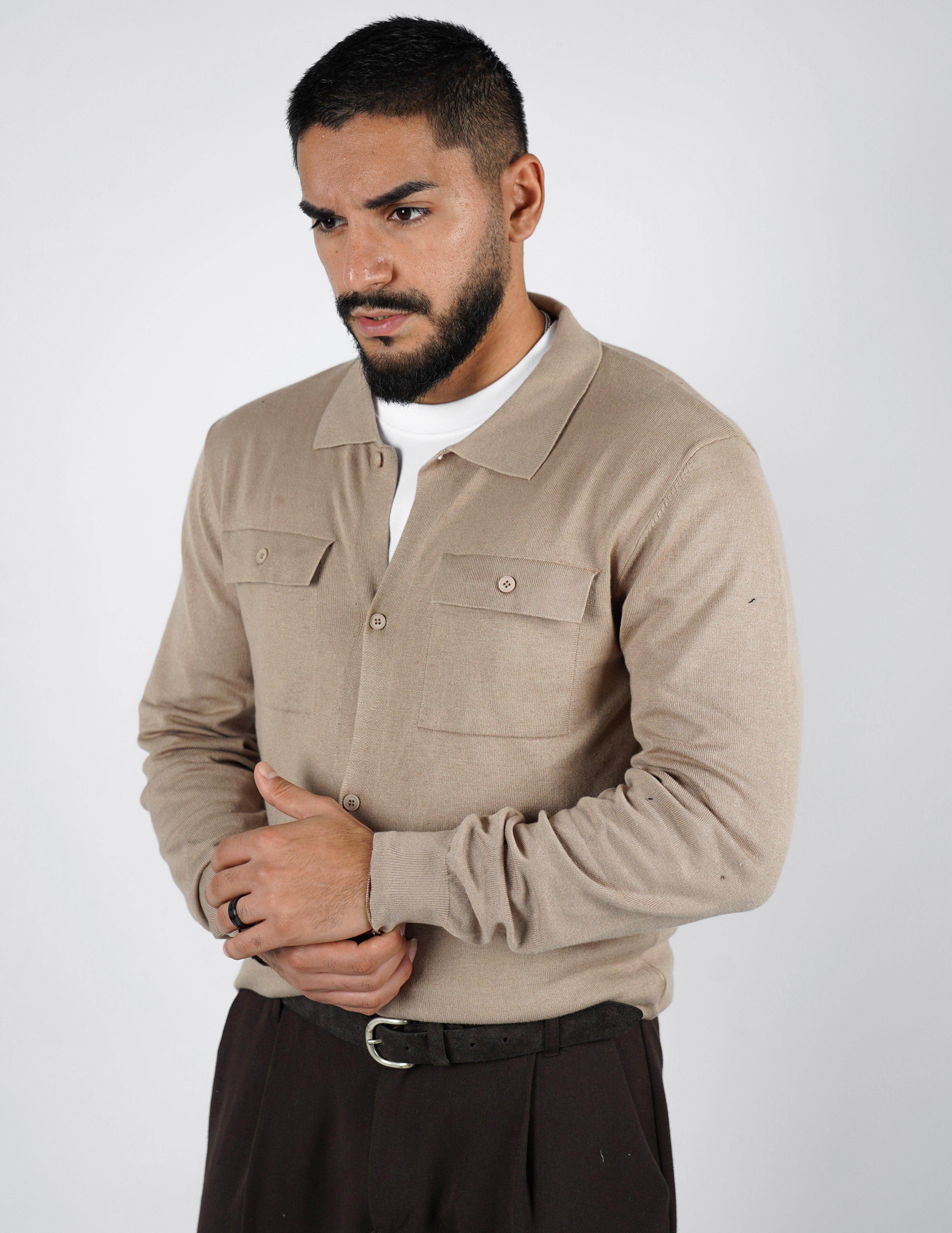 cardigan rasato con collo