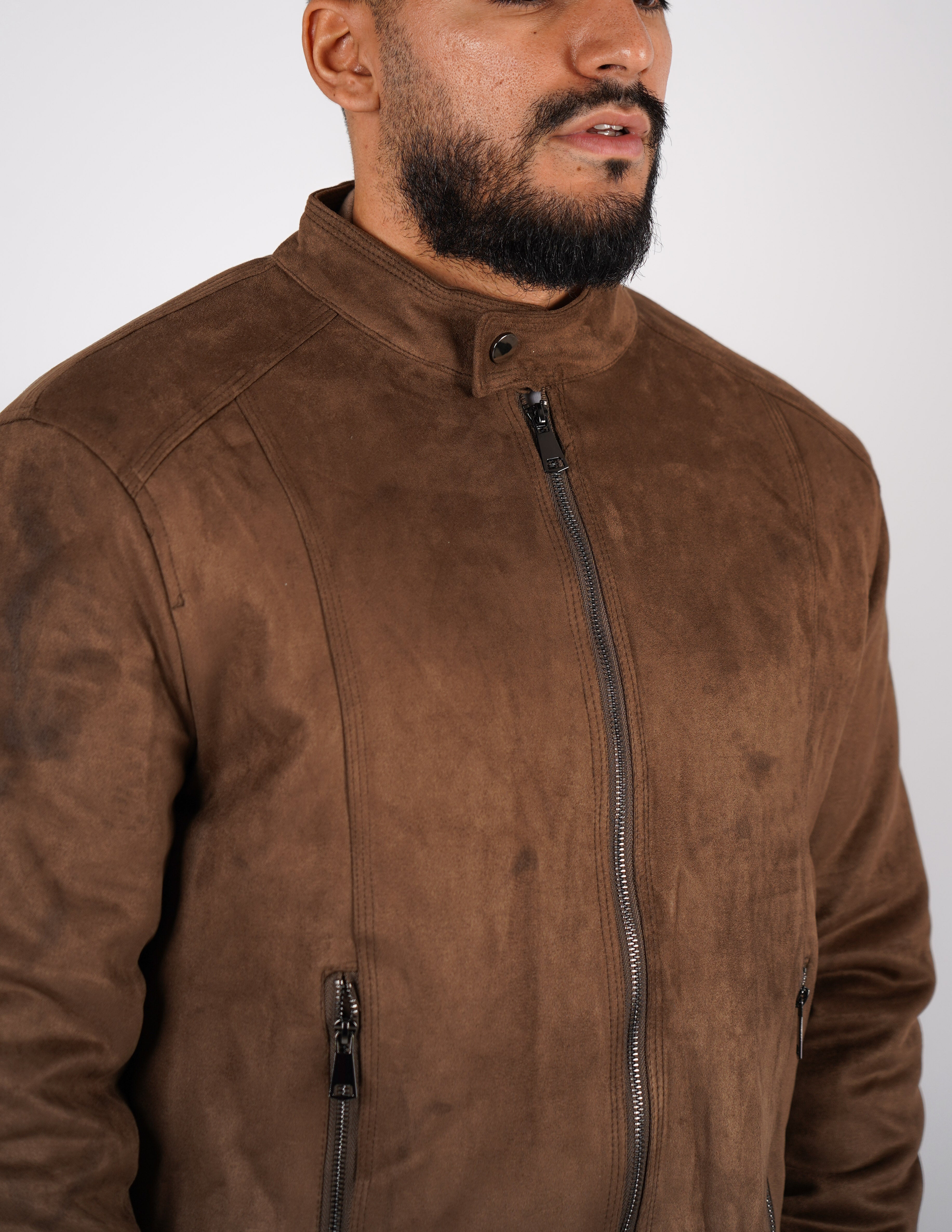 Giubbino in camoscio imbottito