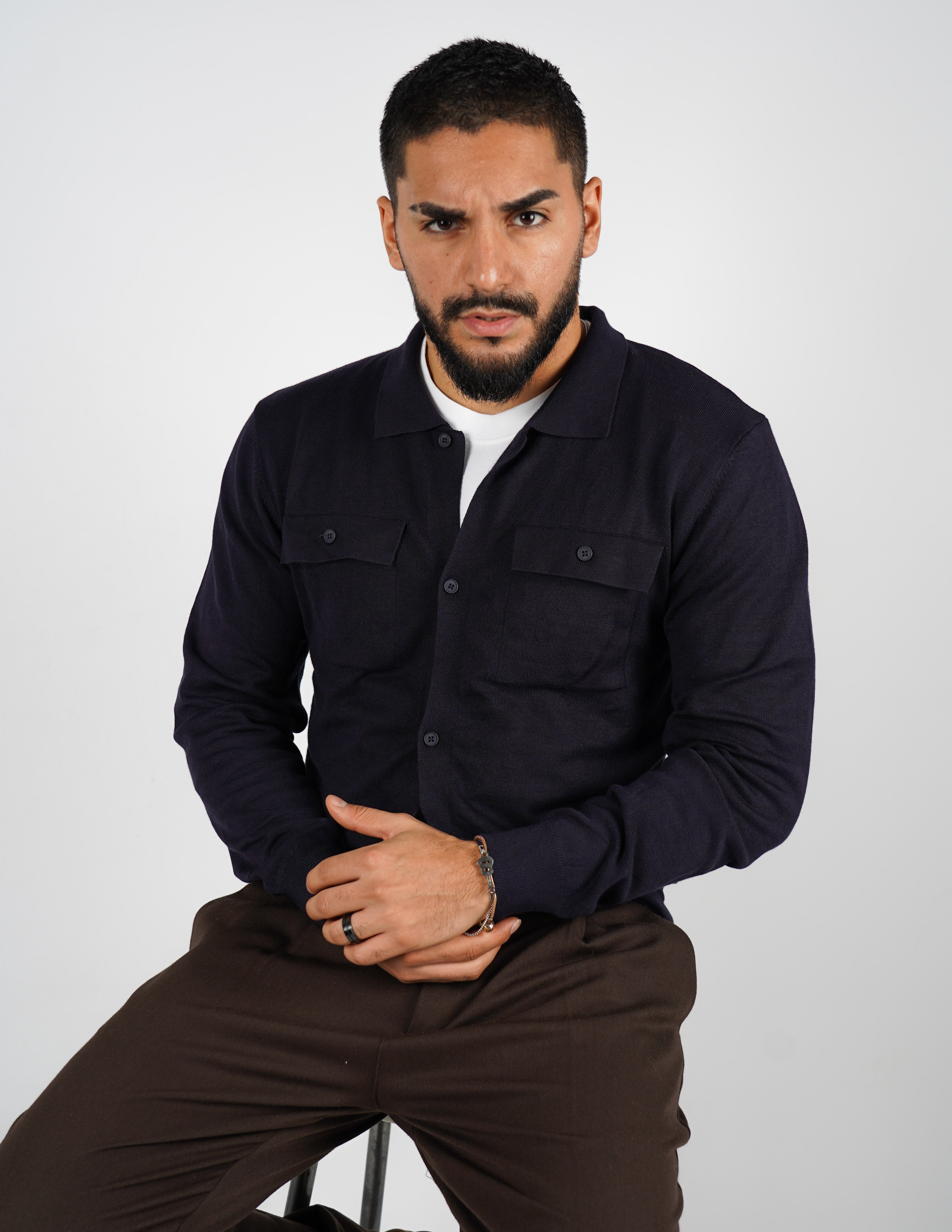 cardigan rasato con collo