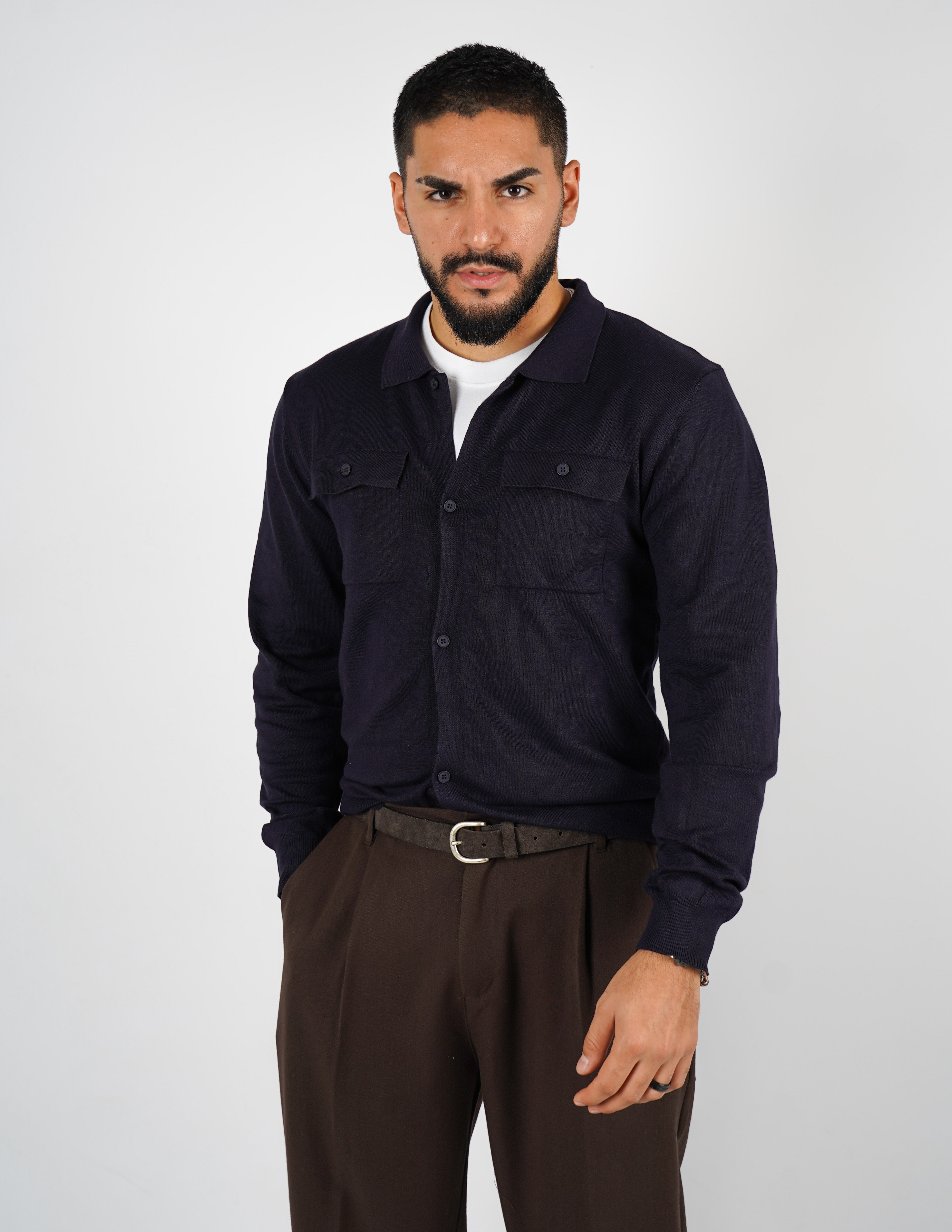 cardigan rasato con collo