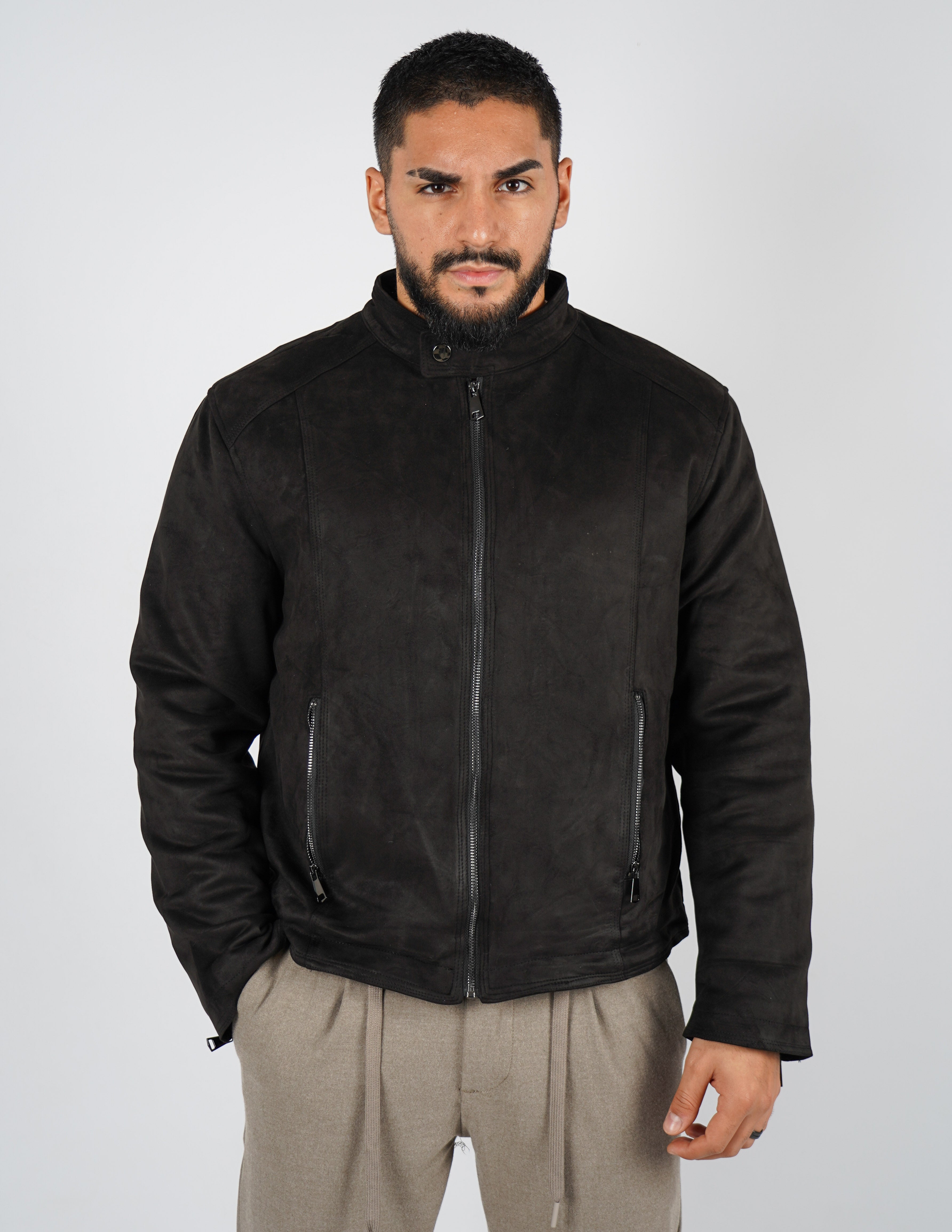 Giubbino in camoscio imbottito