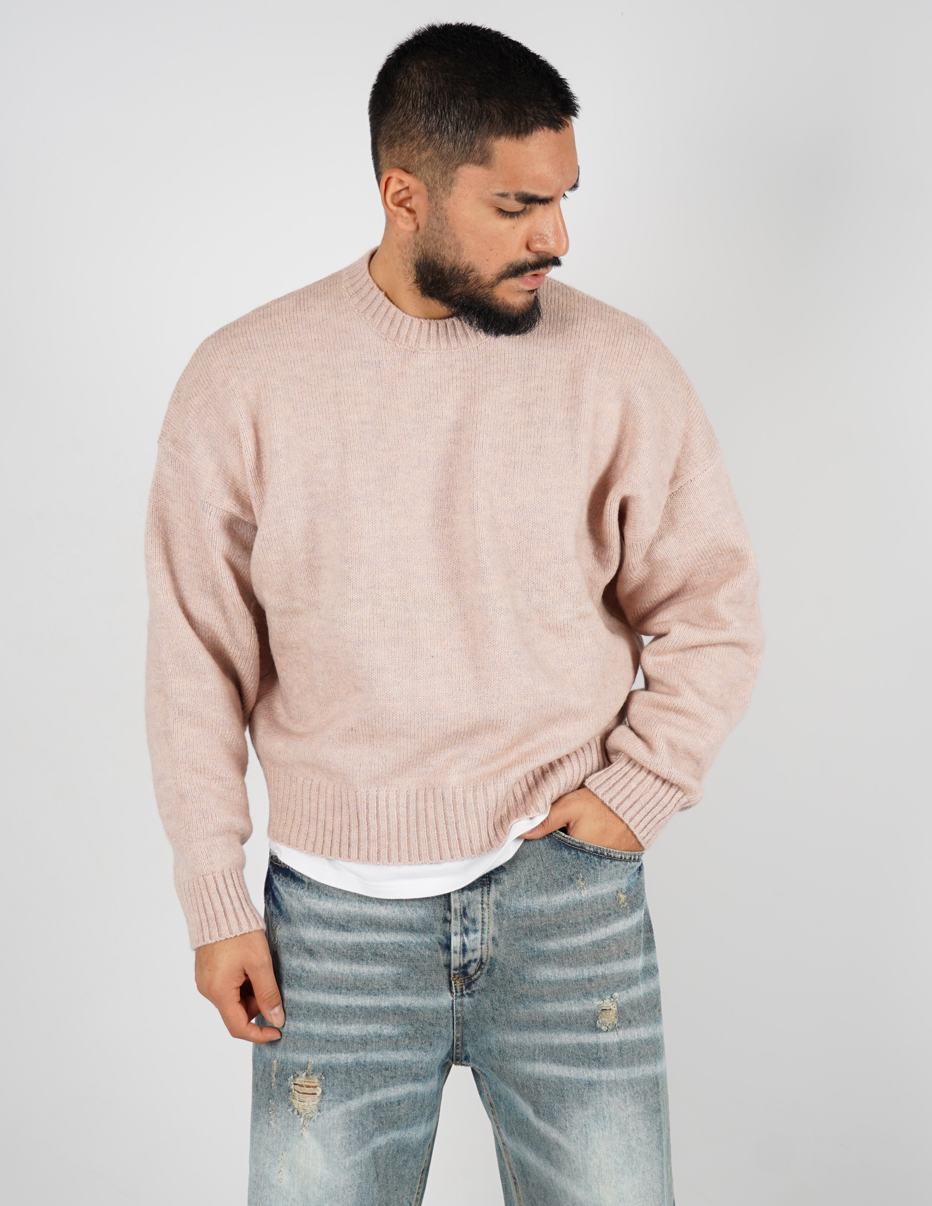 Maglione crop in lana