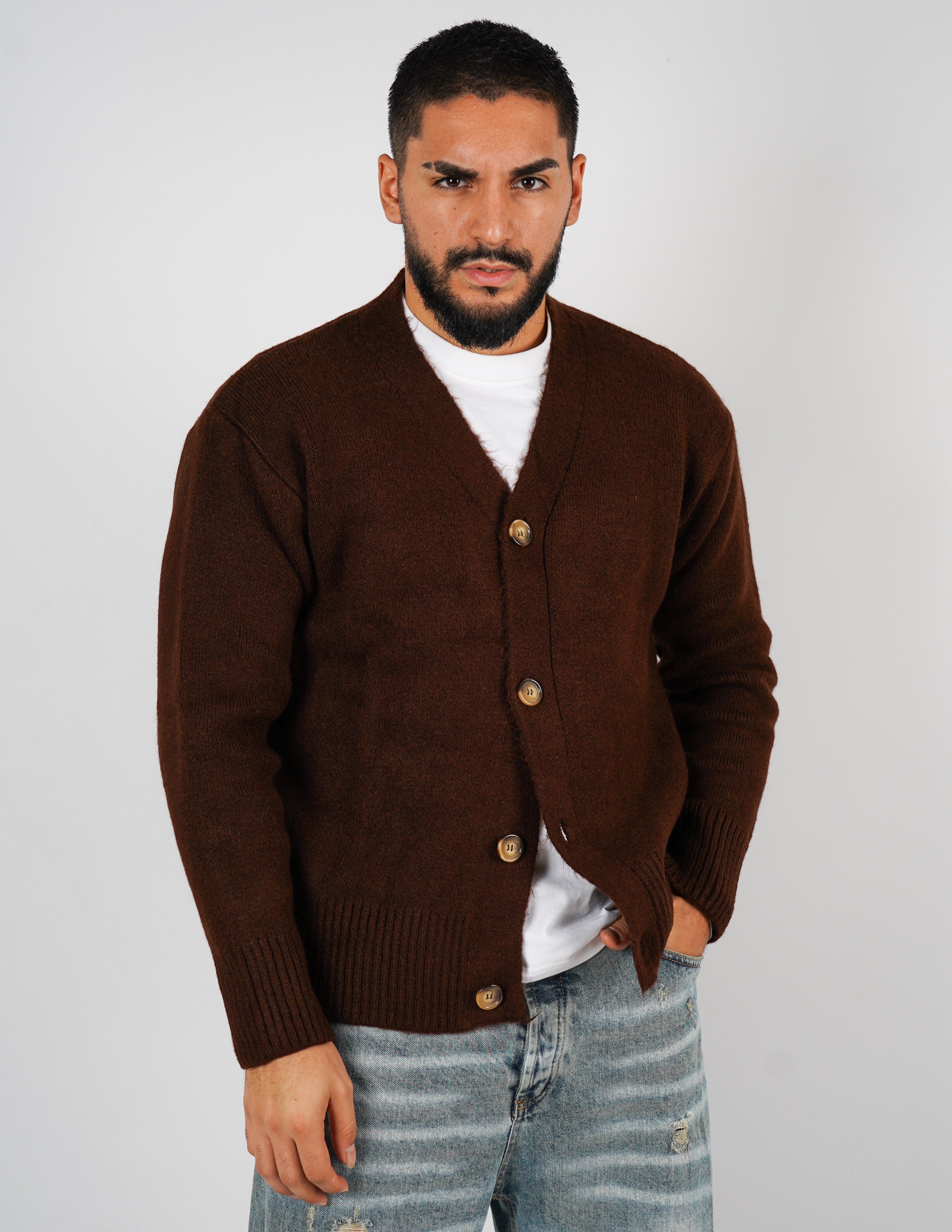 Cardigan in lana doppia