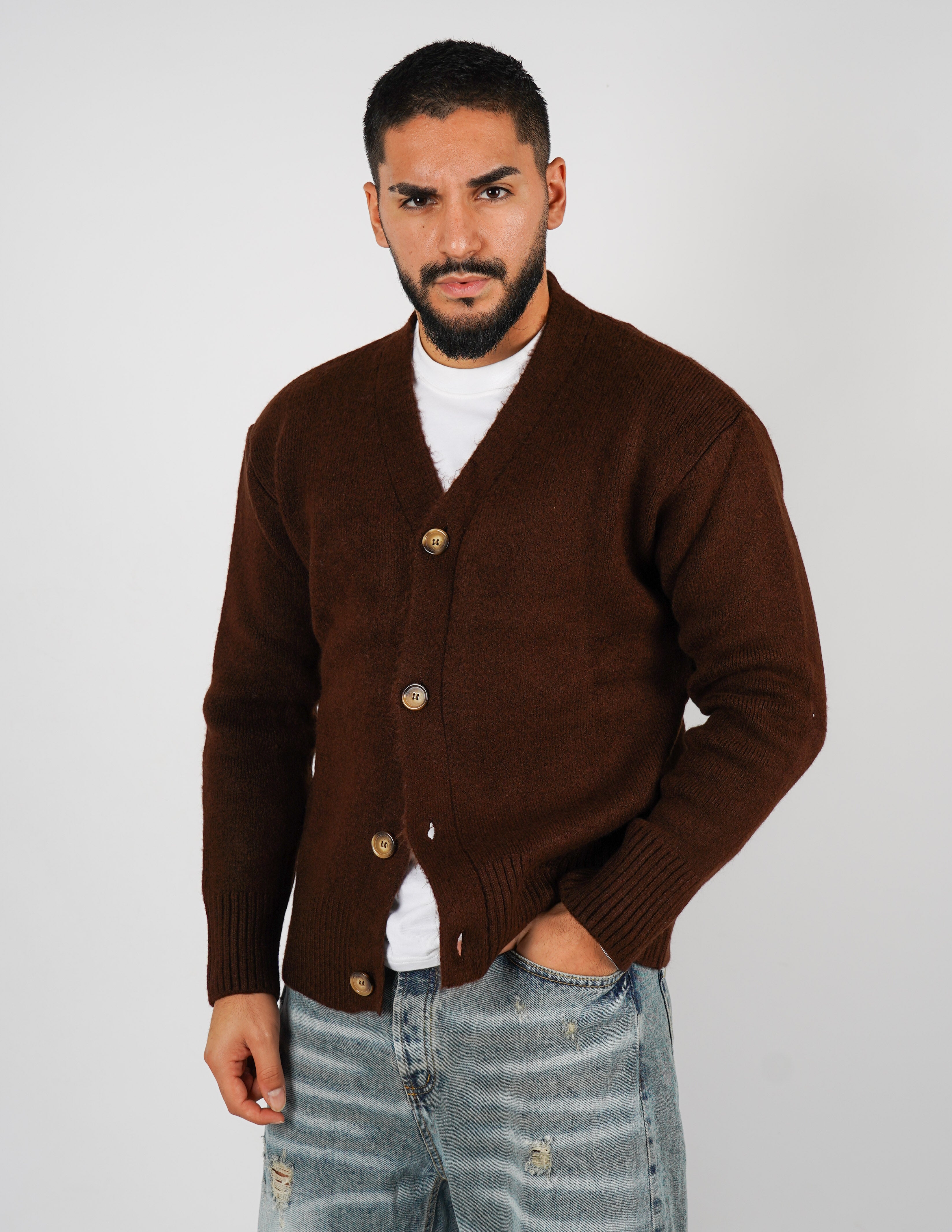 Cardigan in lana doppia