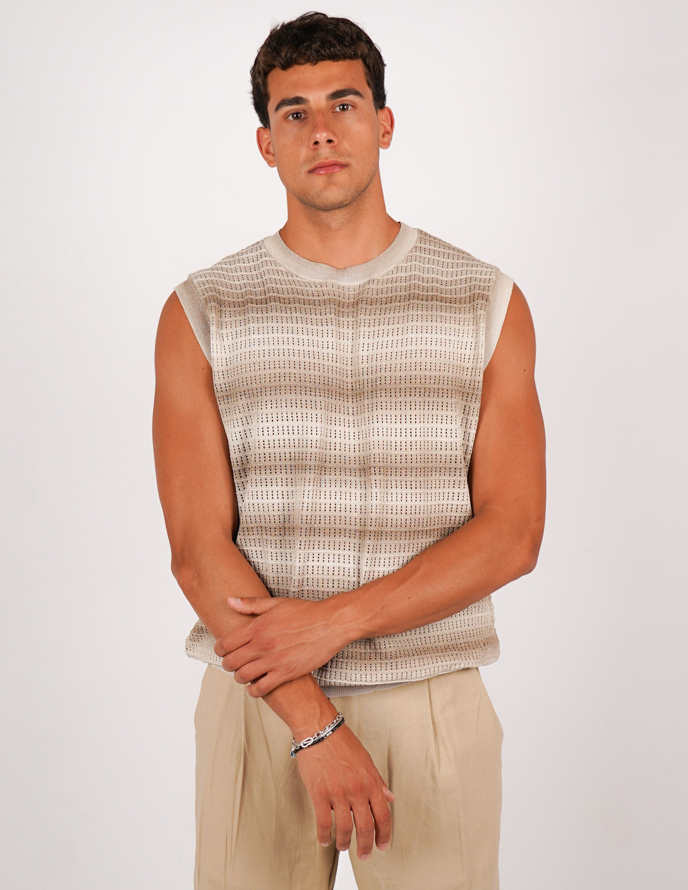 SMANICATO IN MAGLIA DEGRADE'