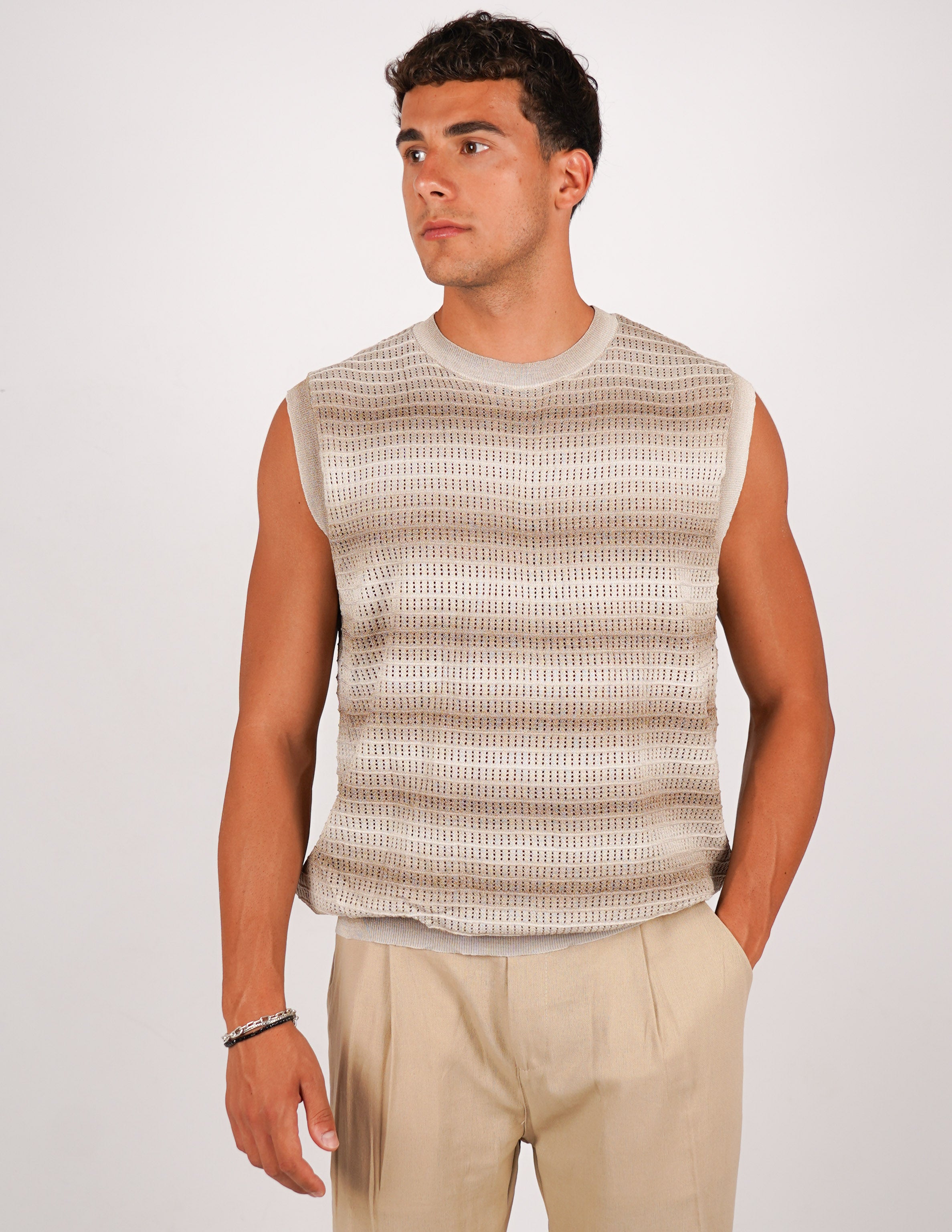 SMANICATO IN MAGLIA DEGRADE'