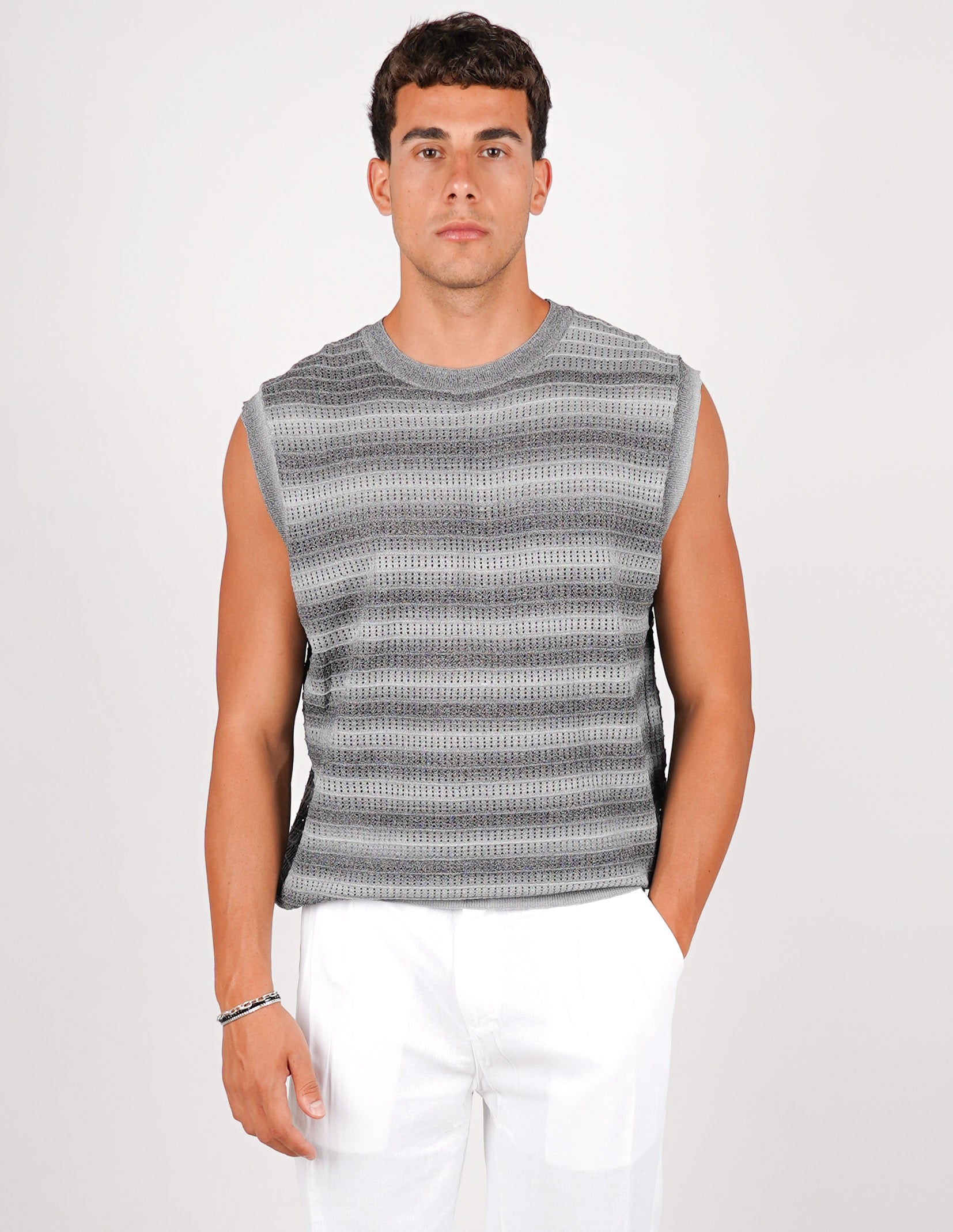 SMANICATO IN MAGLIA DEGRADE'