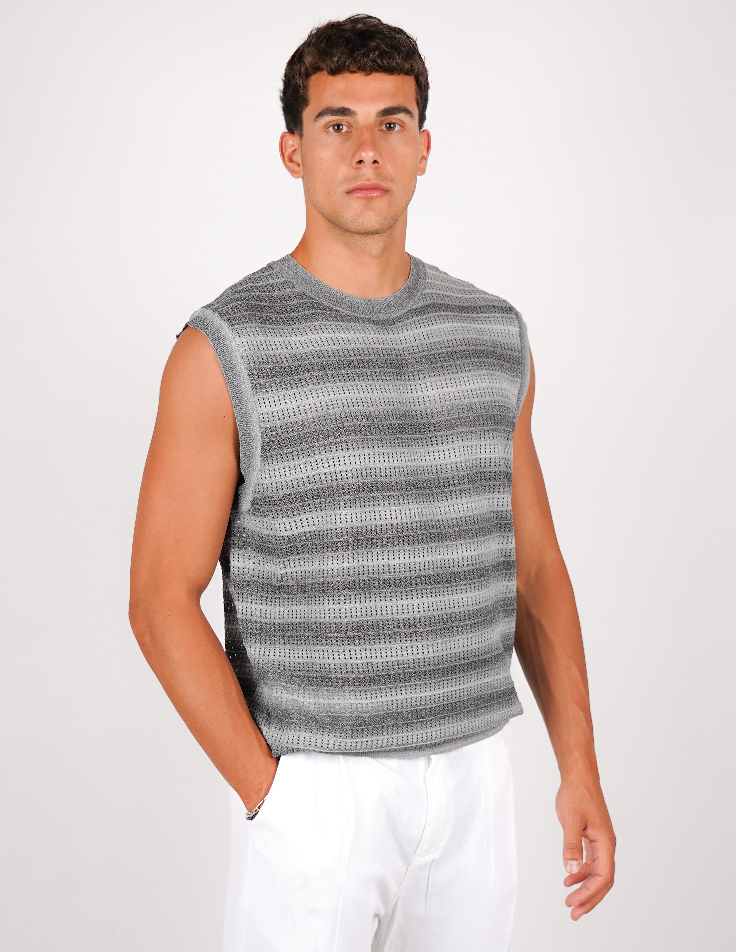SMANICATO IN MAGLIA DEGRADE'