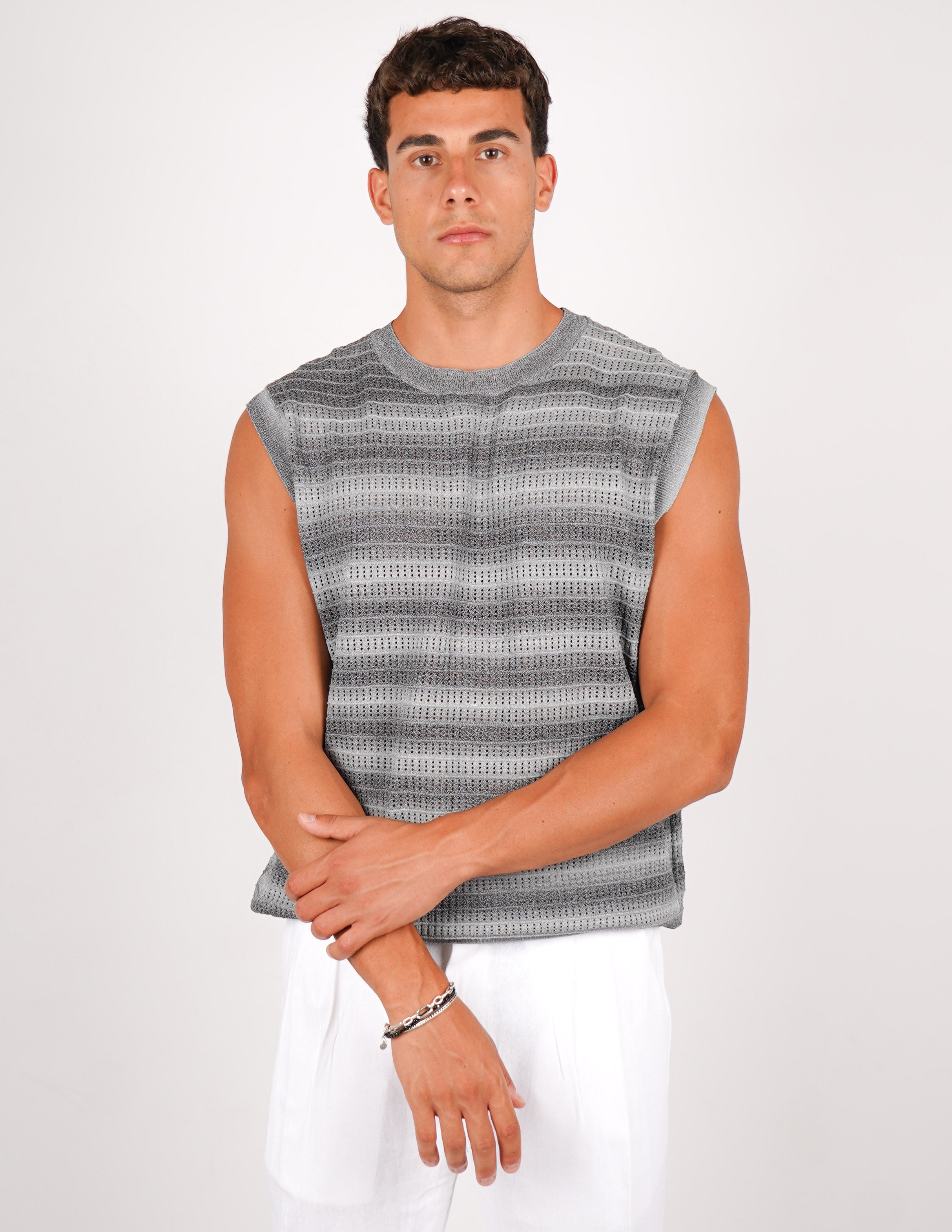 SMANICATO IN MAGLIA DEGRADE'