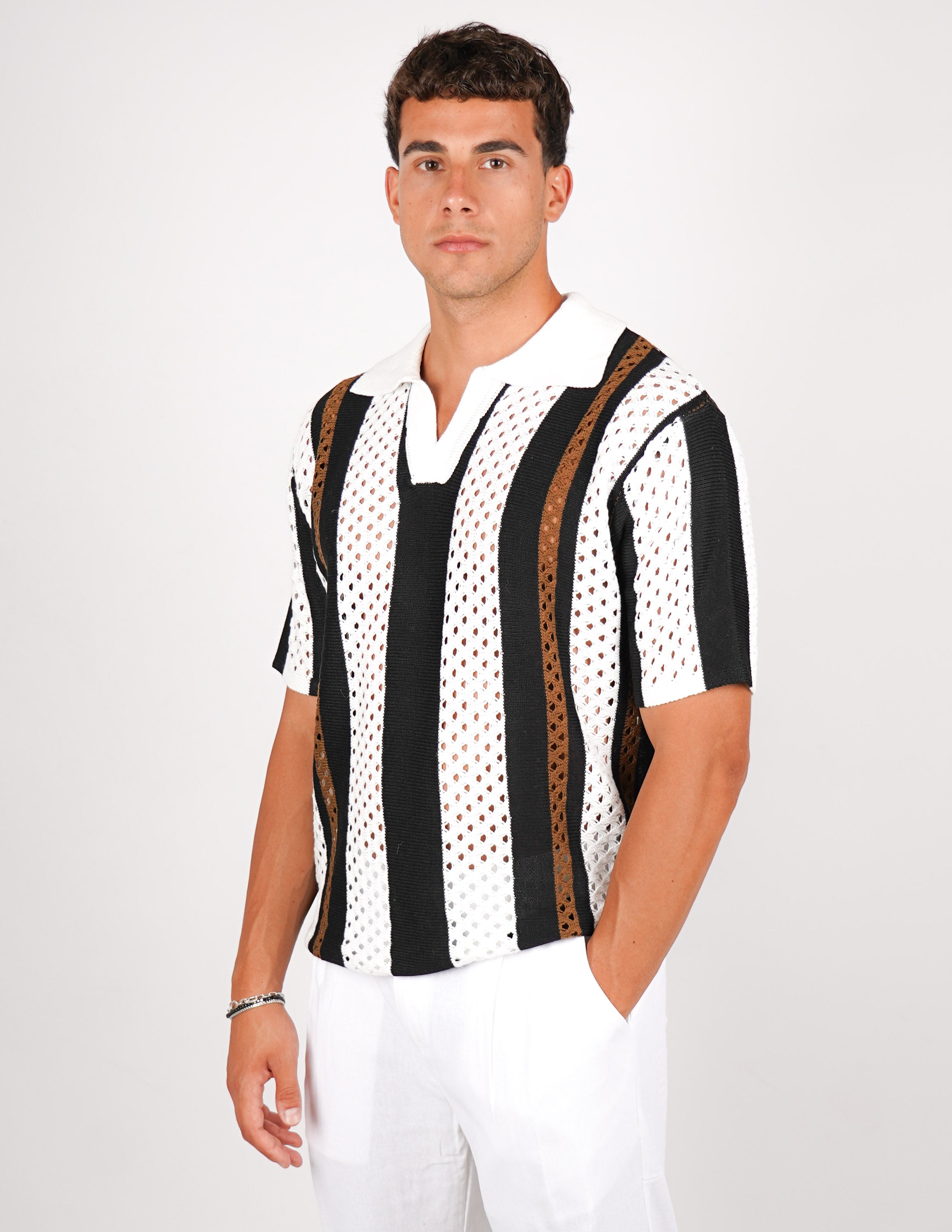 POLO CROCHET RIGATA