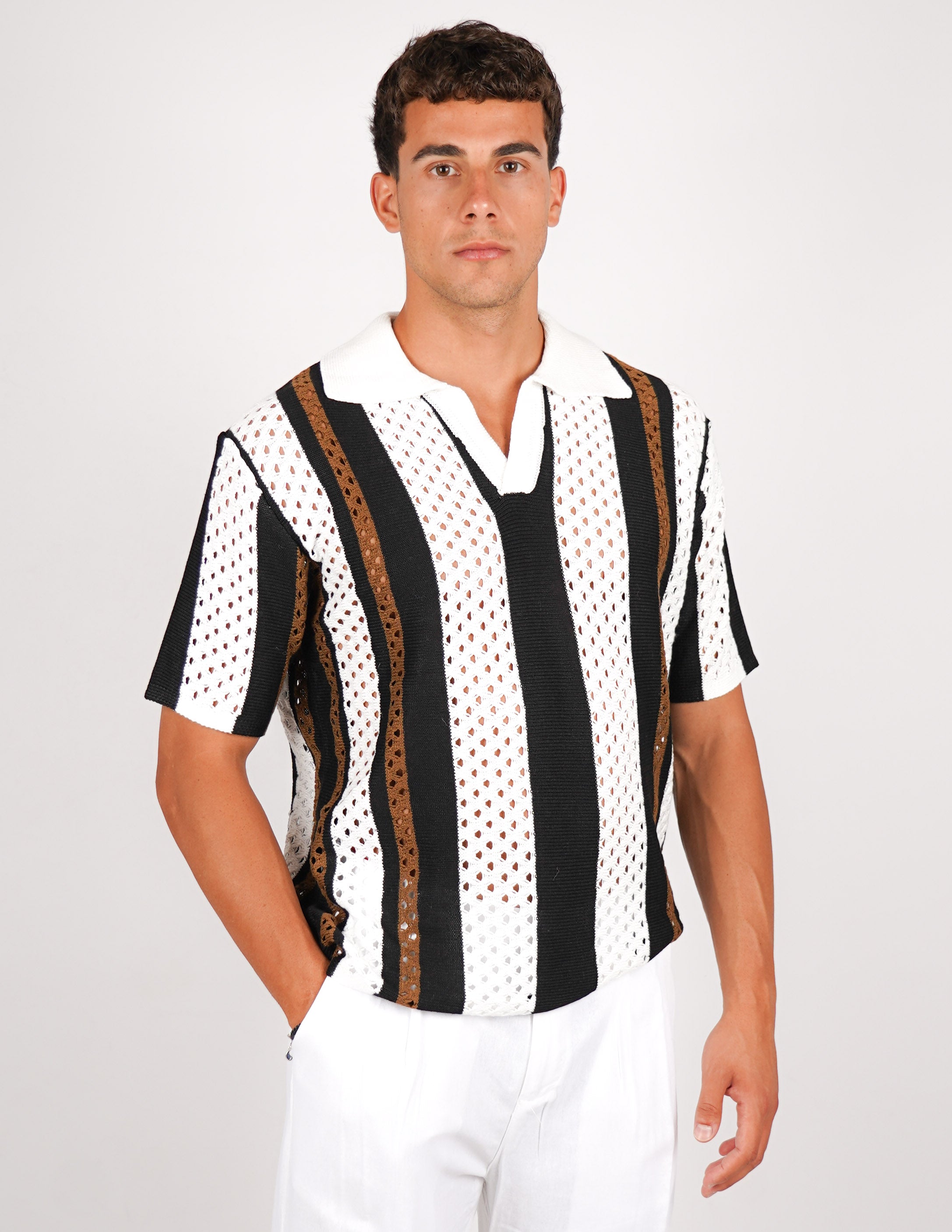 POLO CROCHET RIGATA