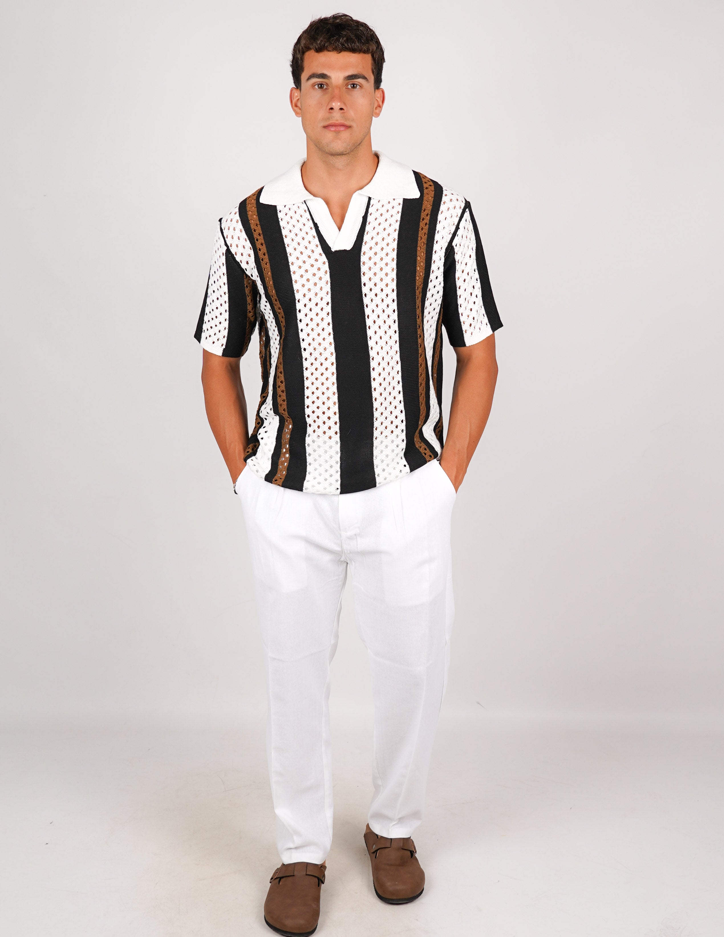 POLO CROCHET RIGATA