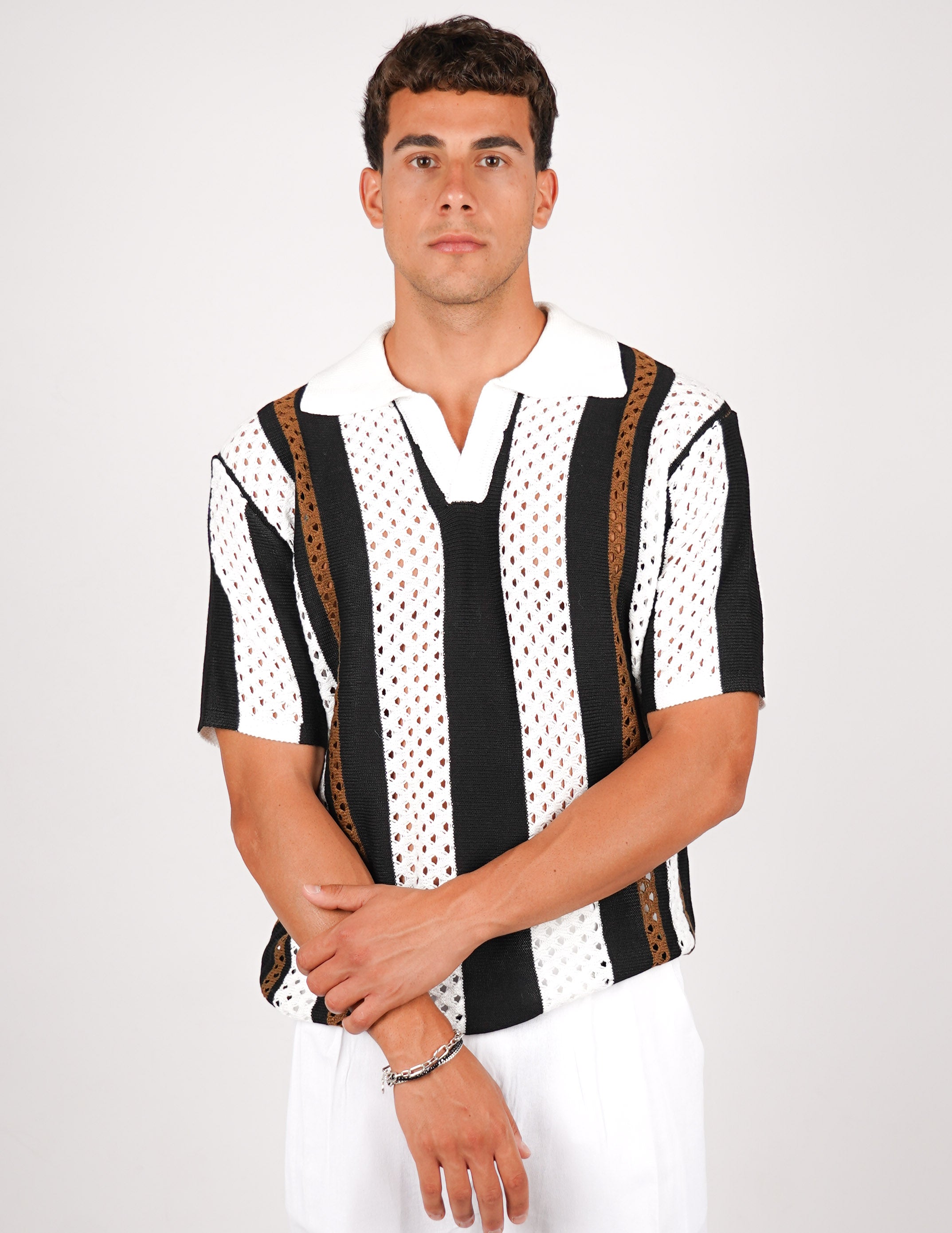 POLO CROCHET RIGATA