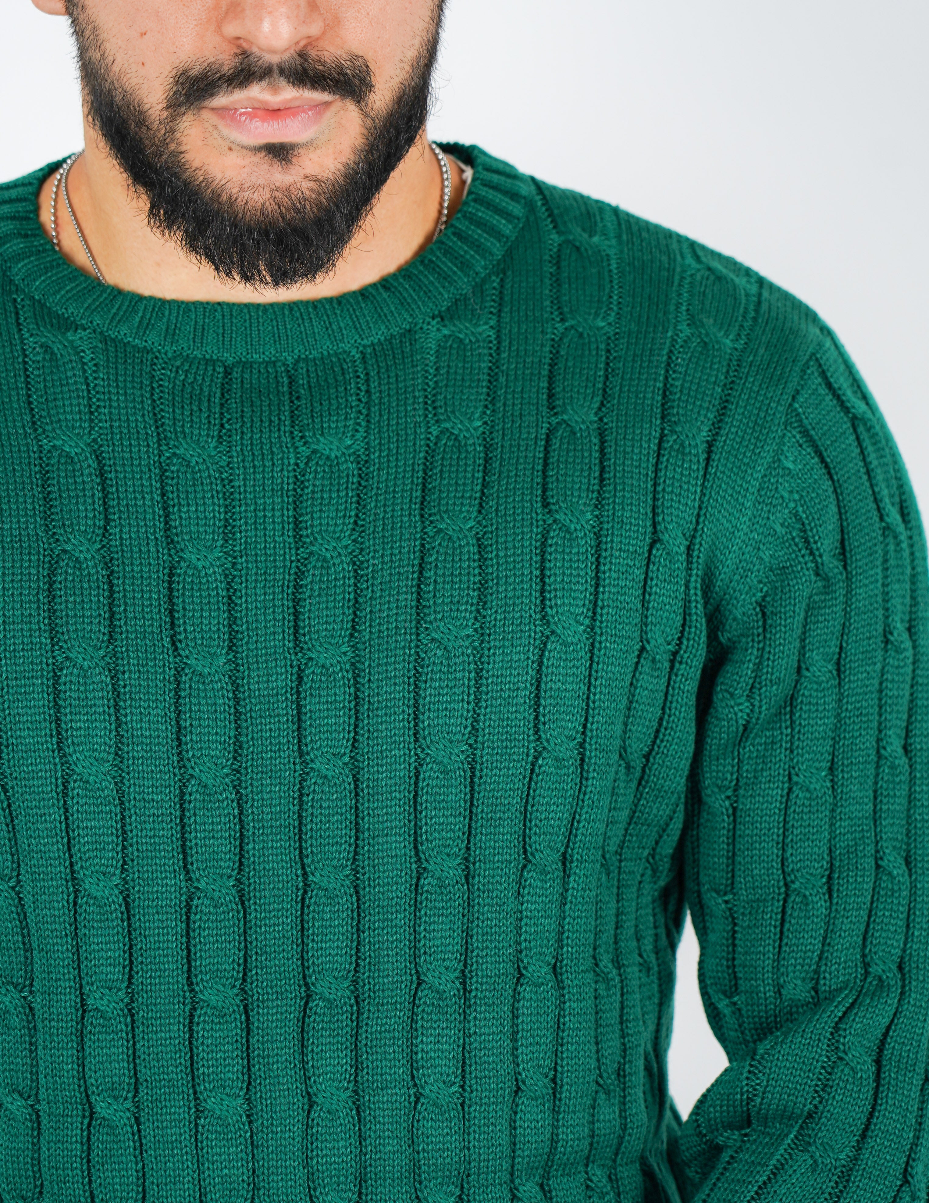 maglione girocollo basic treccia