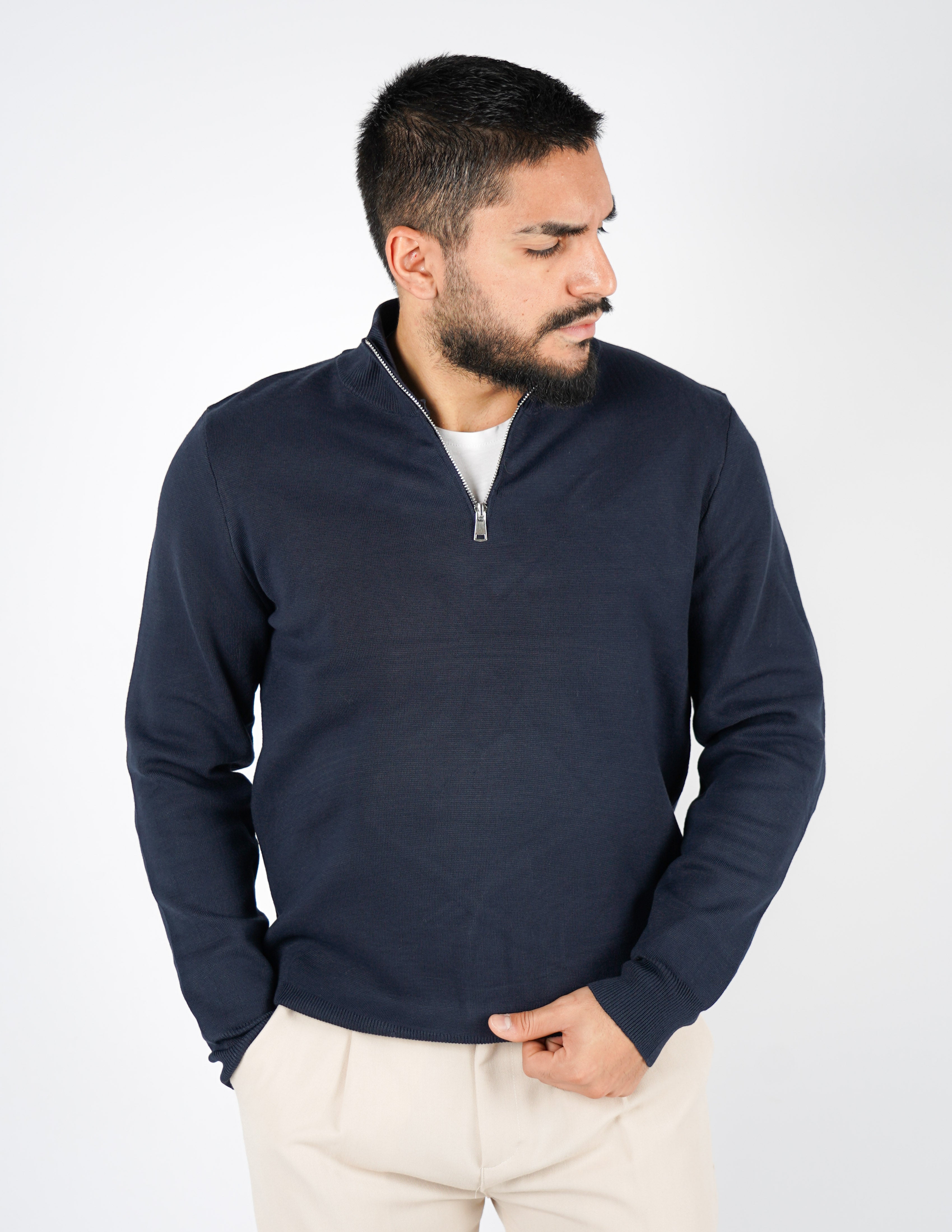 Maglione uomo mezza zip