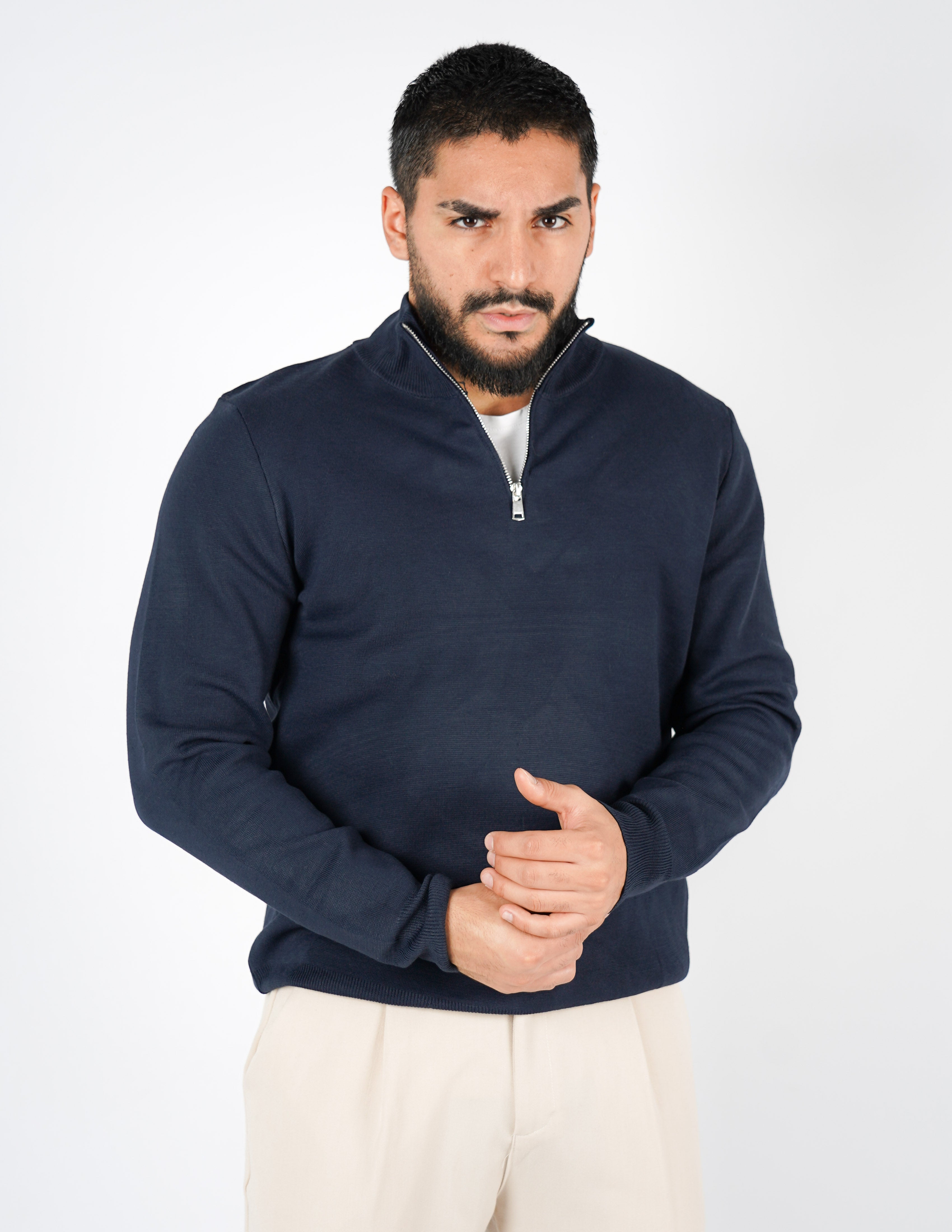 Maglione uomo mezza zip