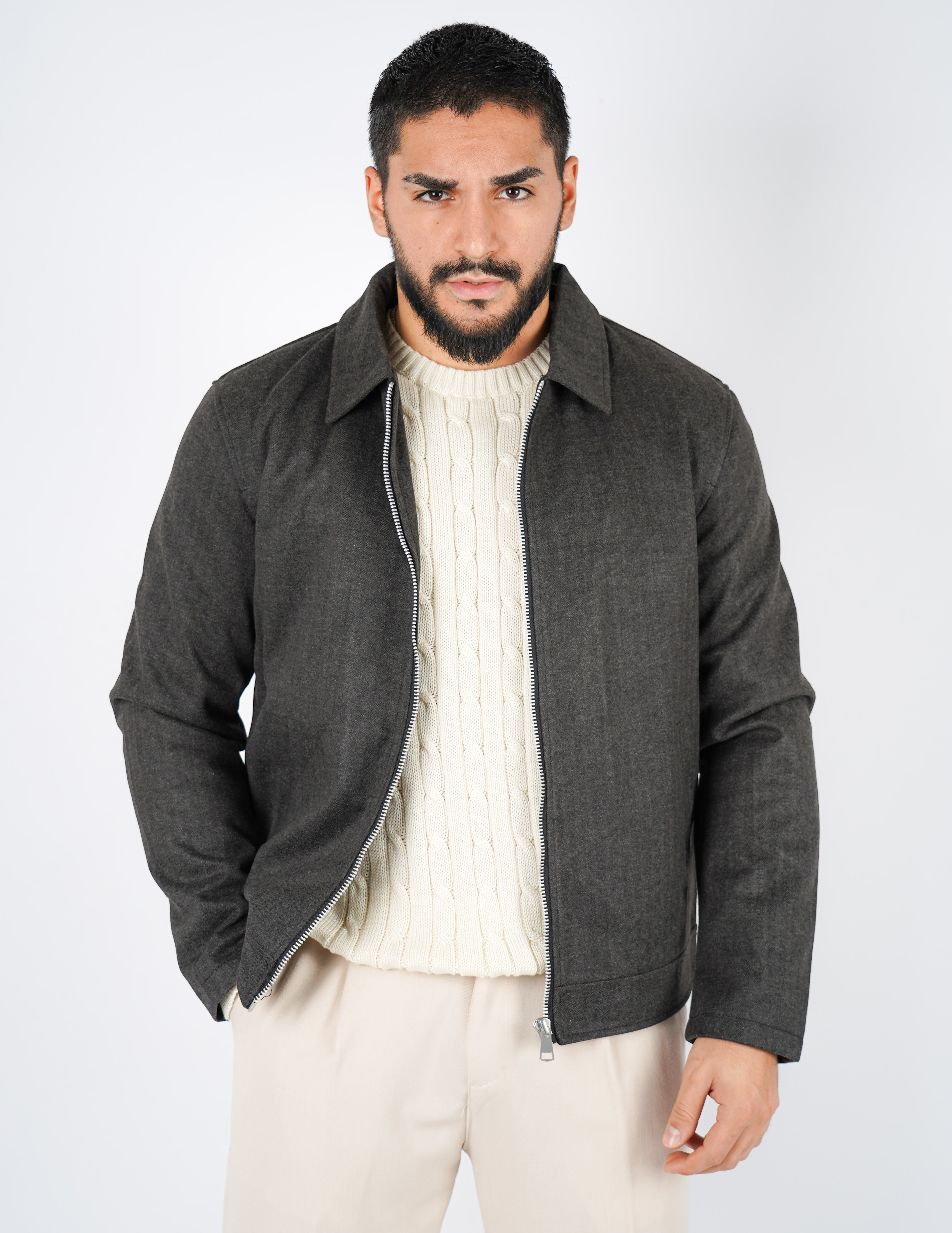 CAPPOTTINO CON COLLO TESSUTO SPIGATO