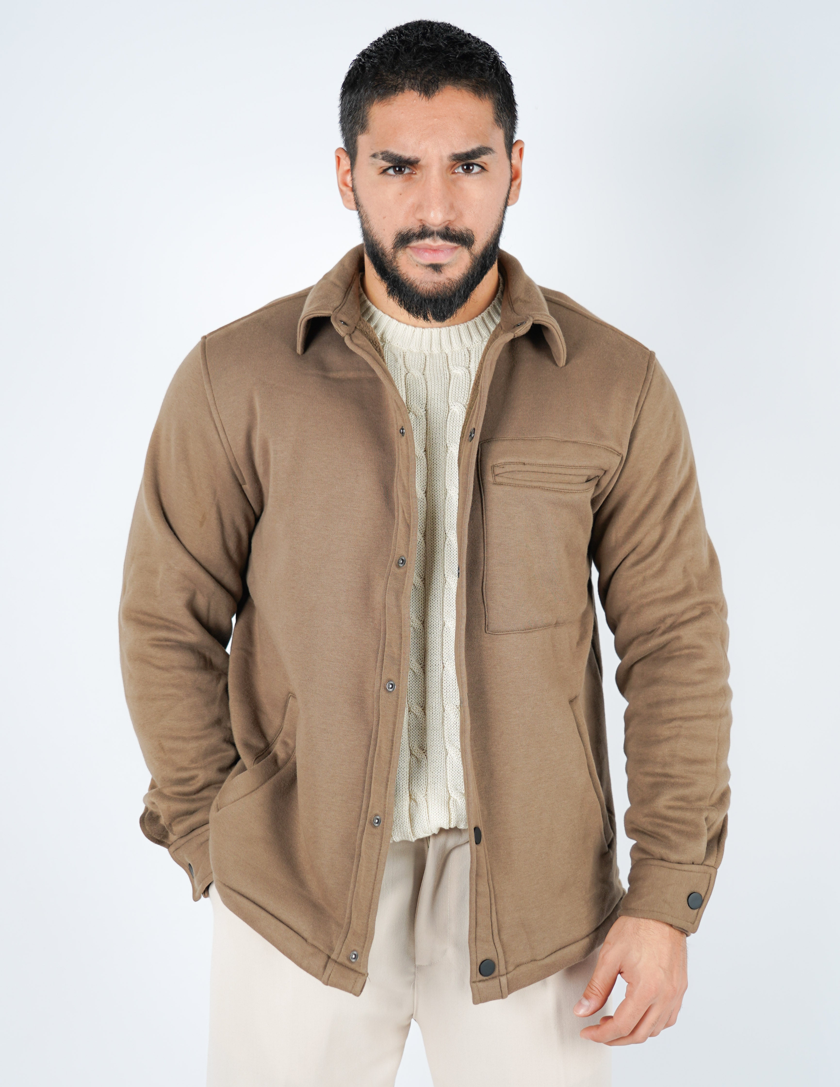 OVERSHIRT IMBOTTITA IN FELPA
