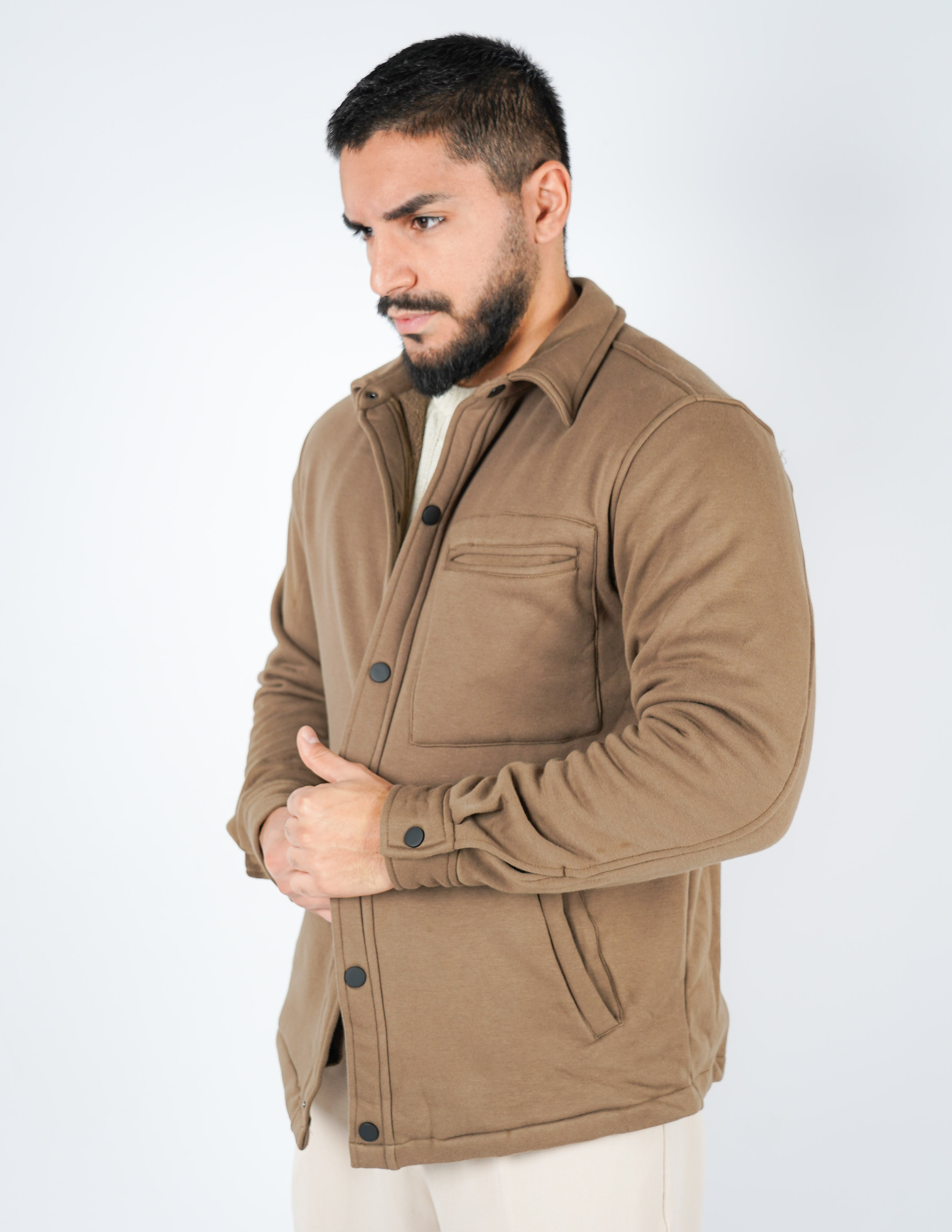 OVERSHIRT IMBOTTITA IN FELPA