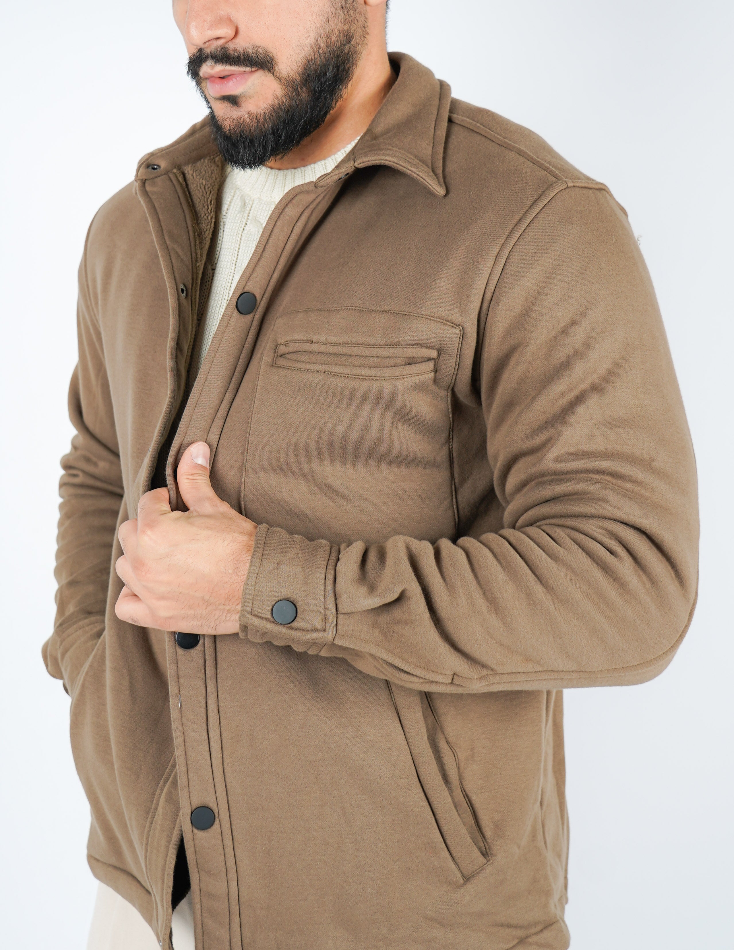 OVERSHIRT IMBOTTITA IN FELPA