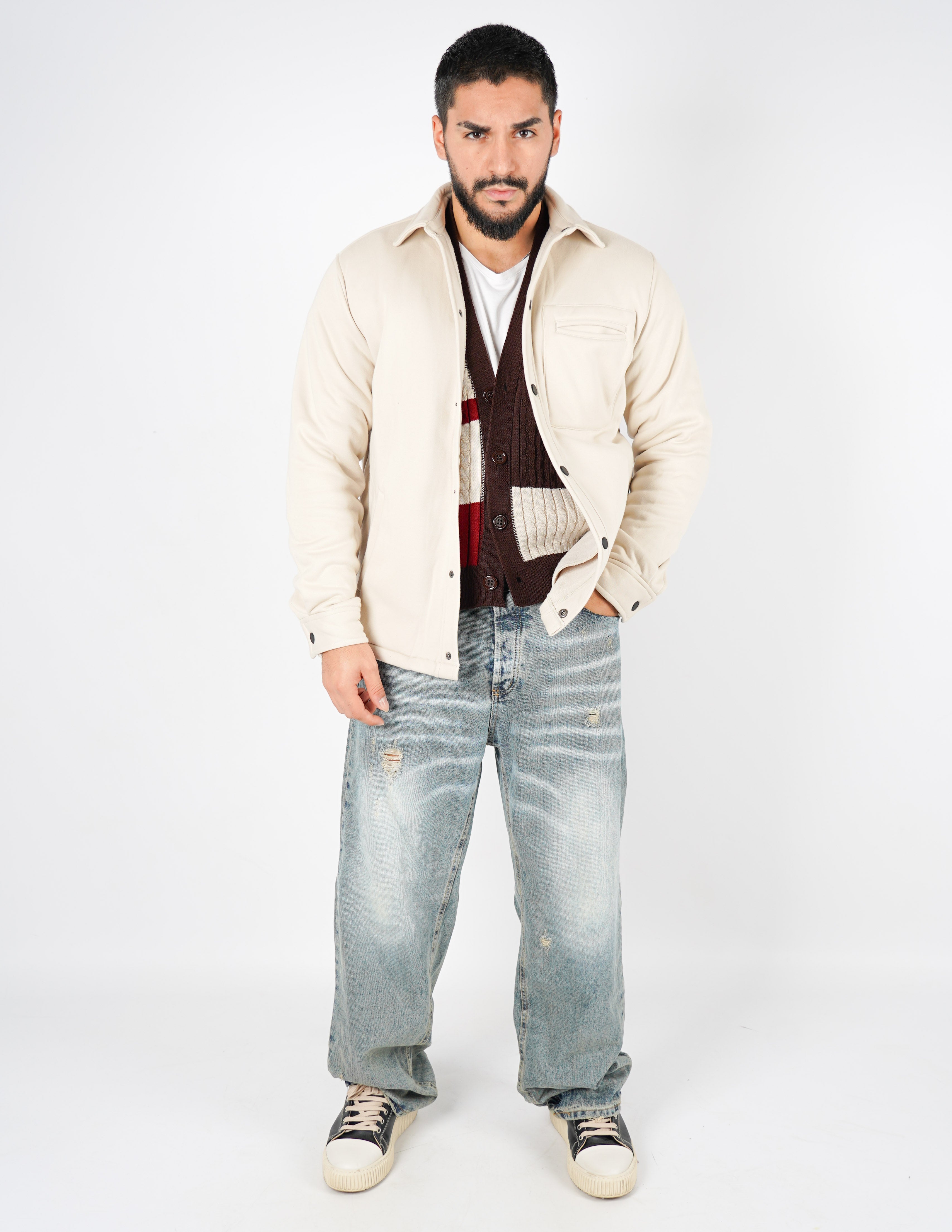 OVERSHIRT IMBOTTITA IN FELPA