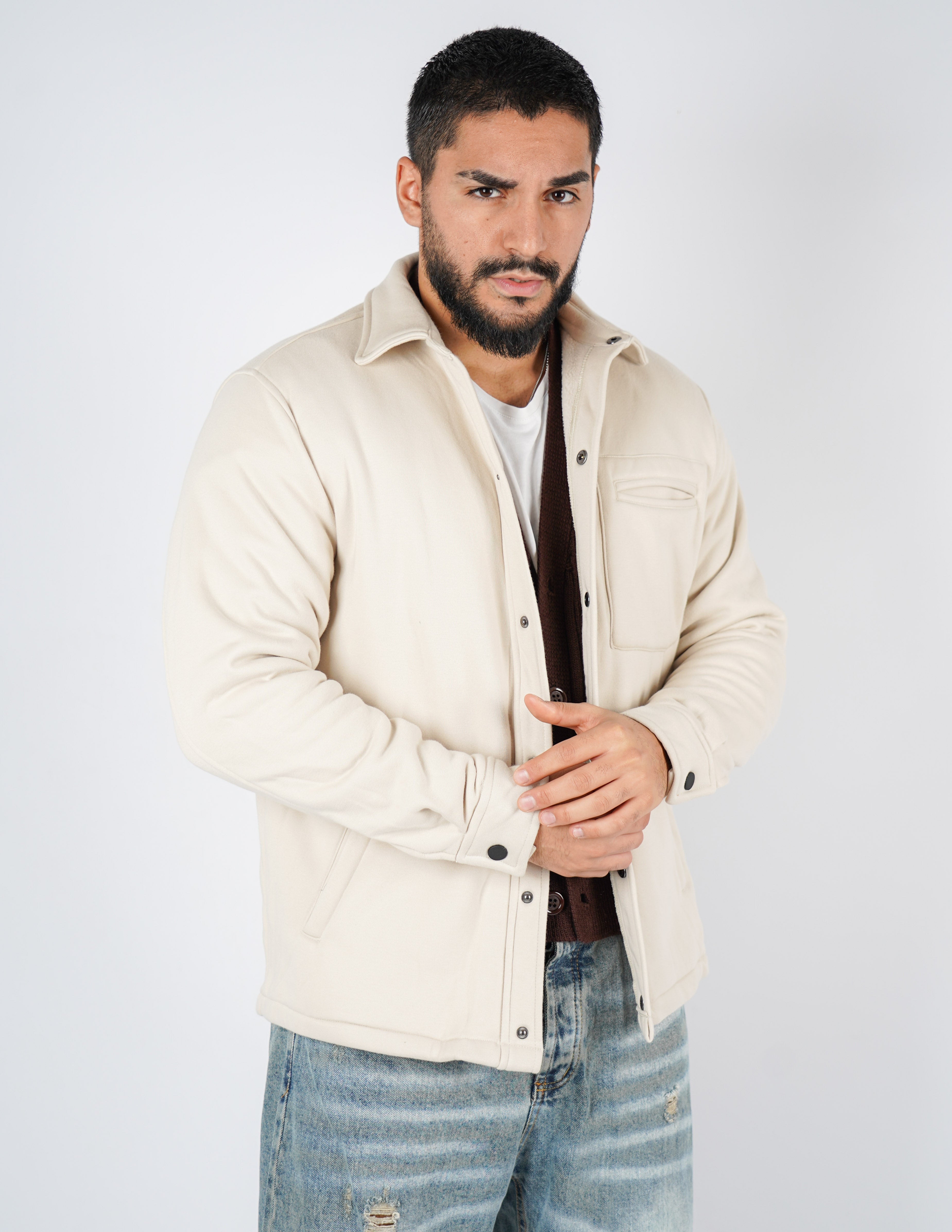 OVERSHIRT IMBOTTITA IN FELPA