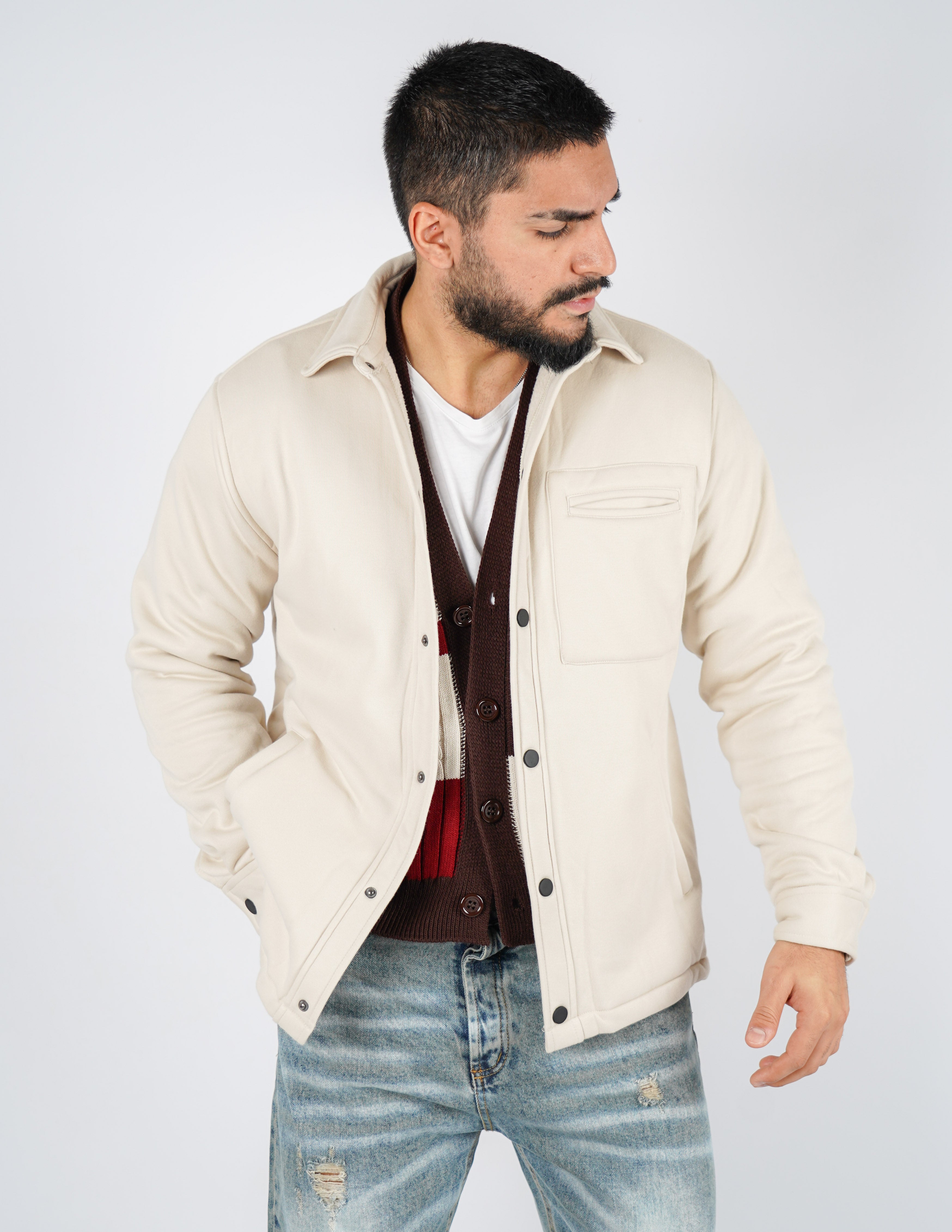 OVERSHIRT IMBOTTITA IN FELPA