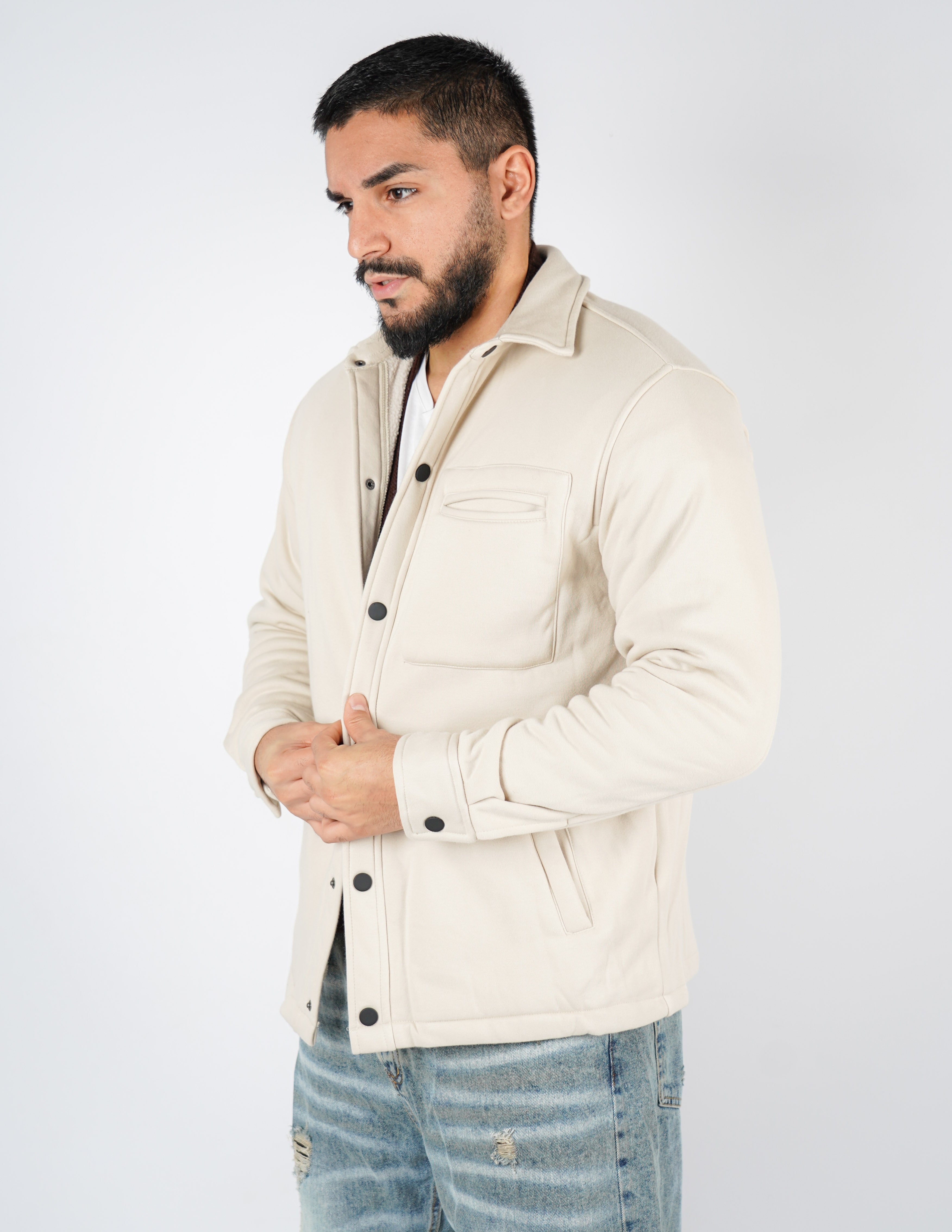 OVERSHIRT IMBOTTITA IN FELPA