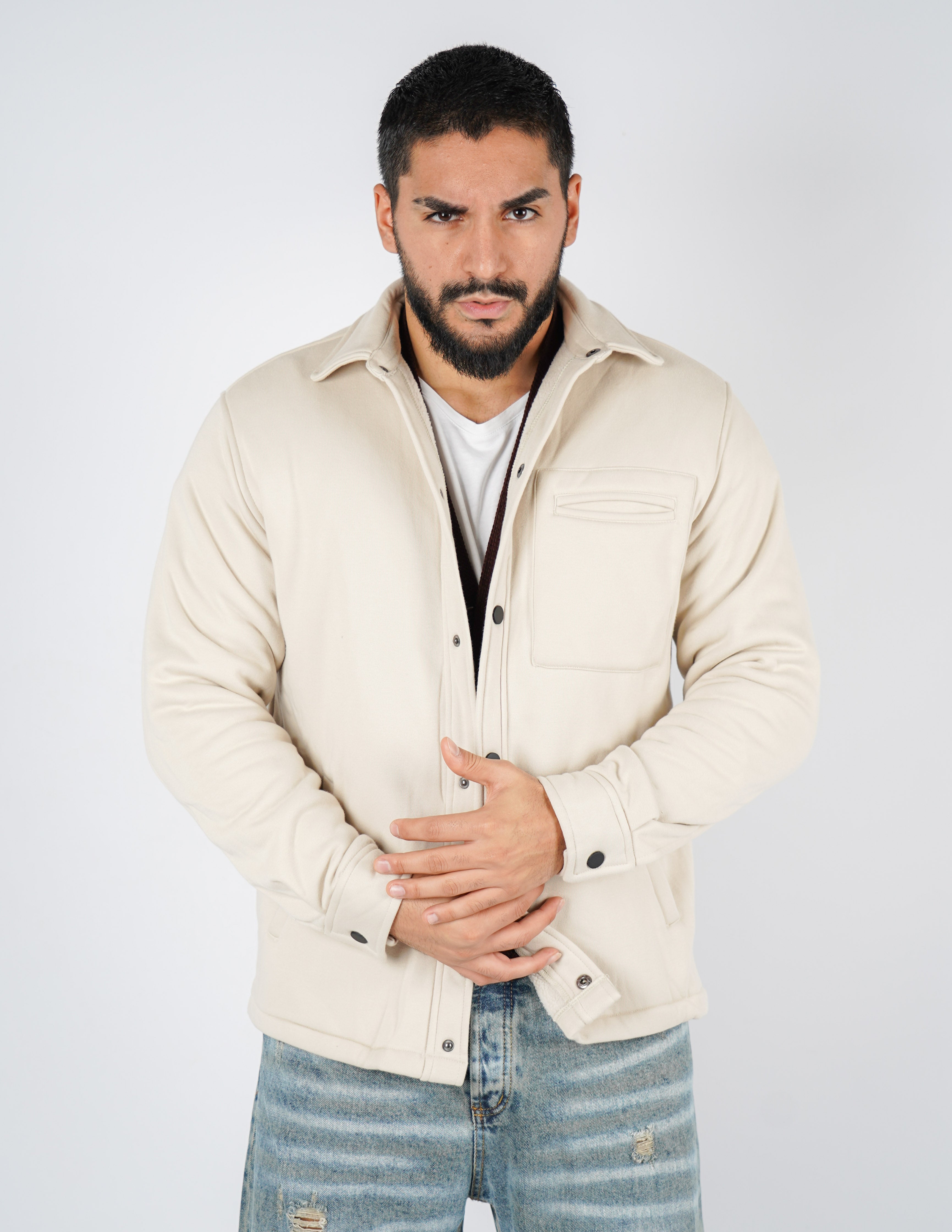 OVERSHIRT IMBOTTITA IN FELPA