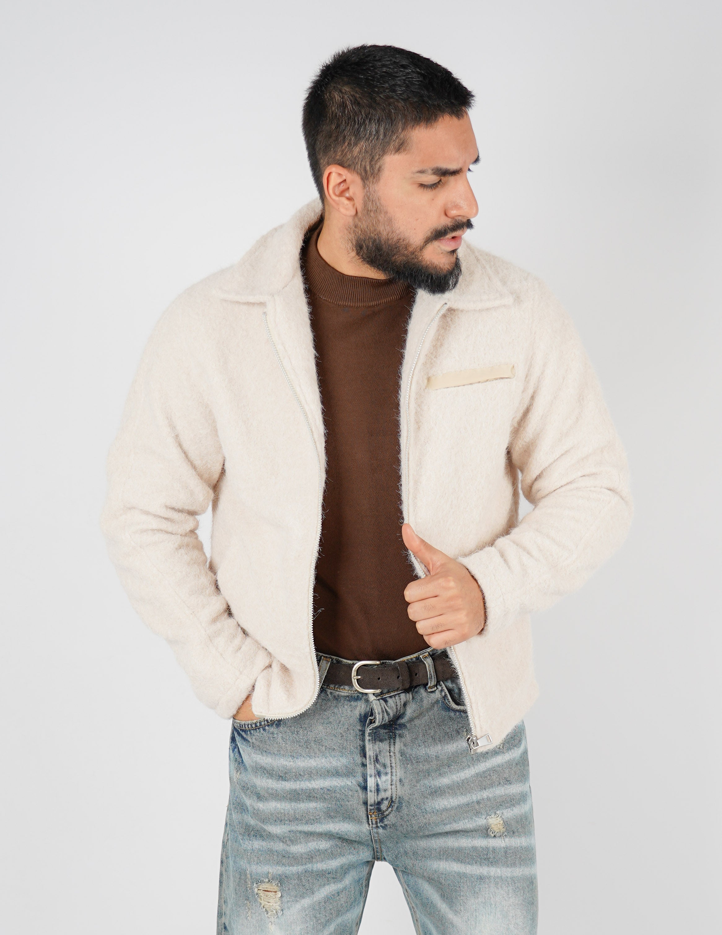 CAPPOTTINO IN MISTO LANA CON PELO