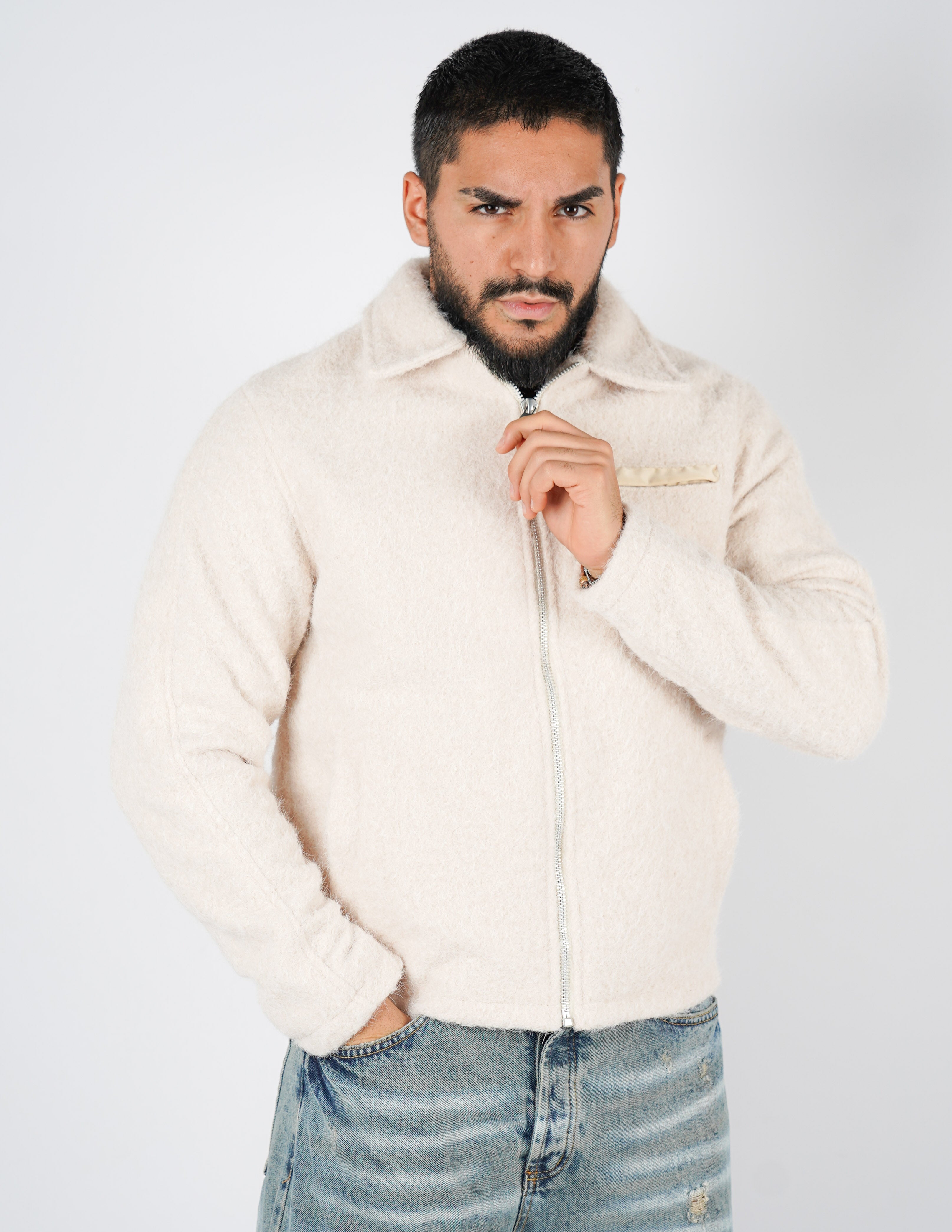 CAPPOTTINO IN MISTO LANA CON PELO