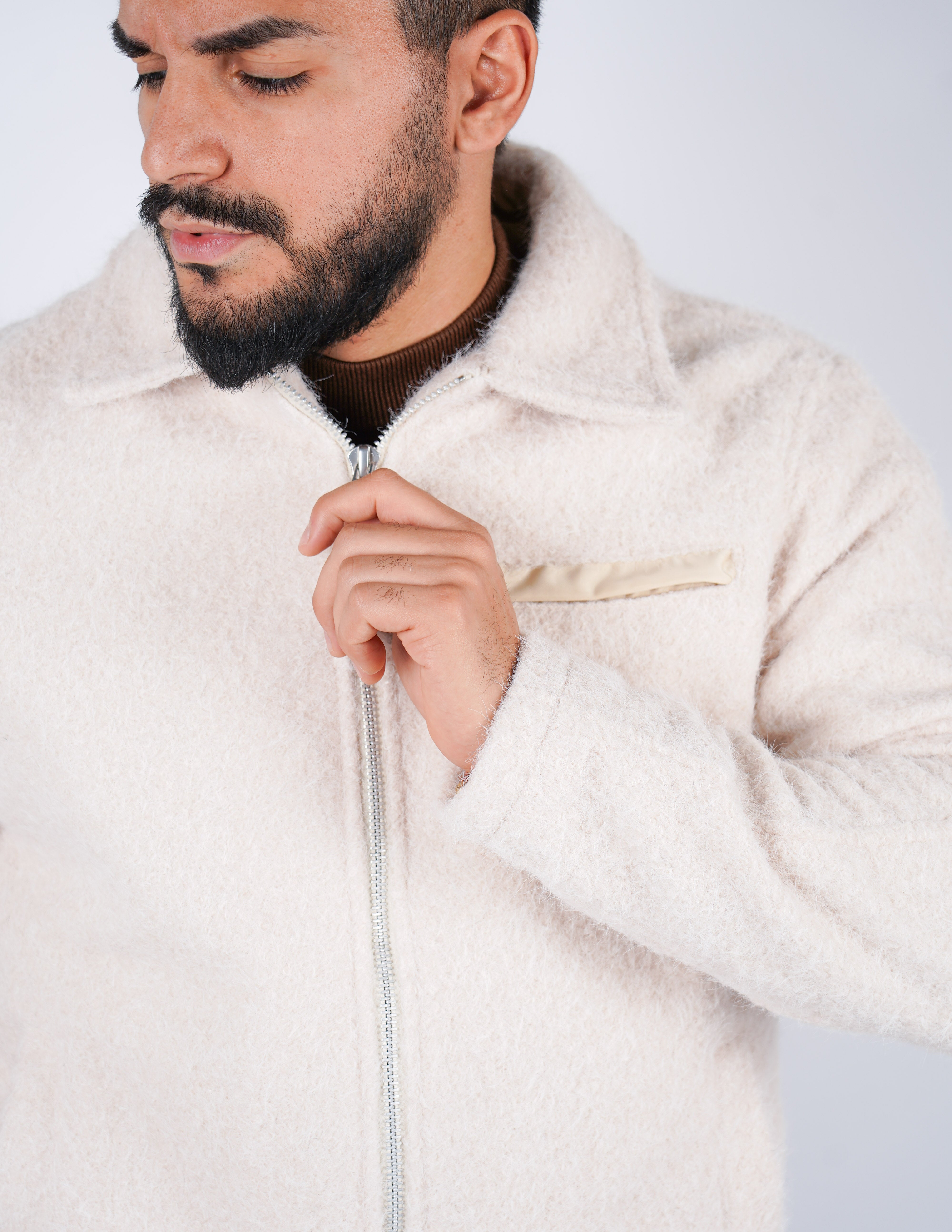 CAPPOTTINO IN MISTO LANA CON PELO