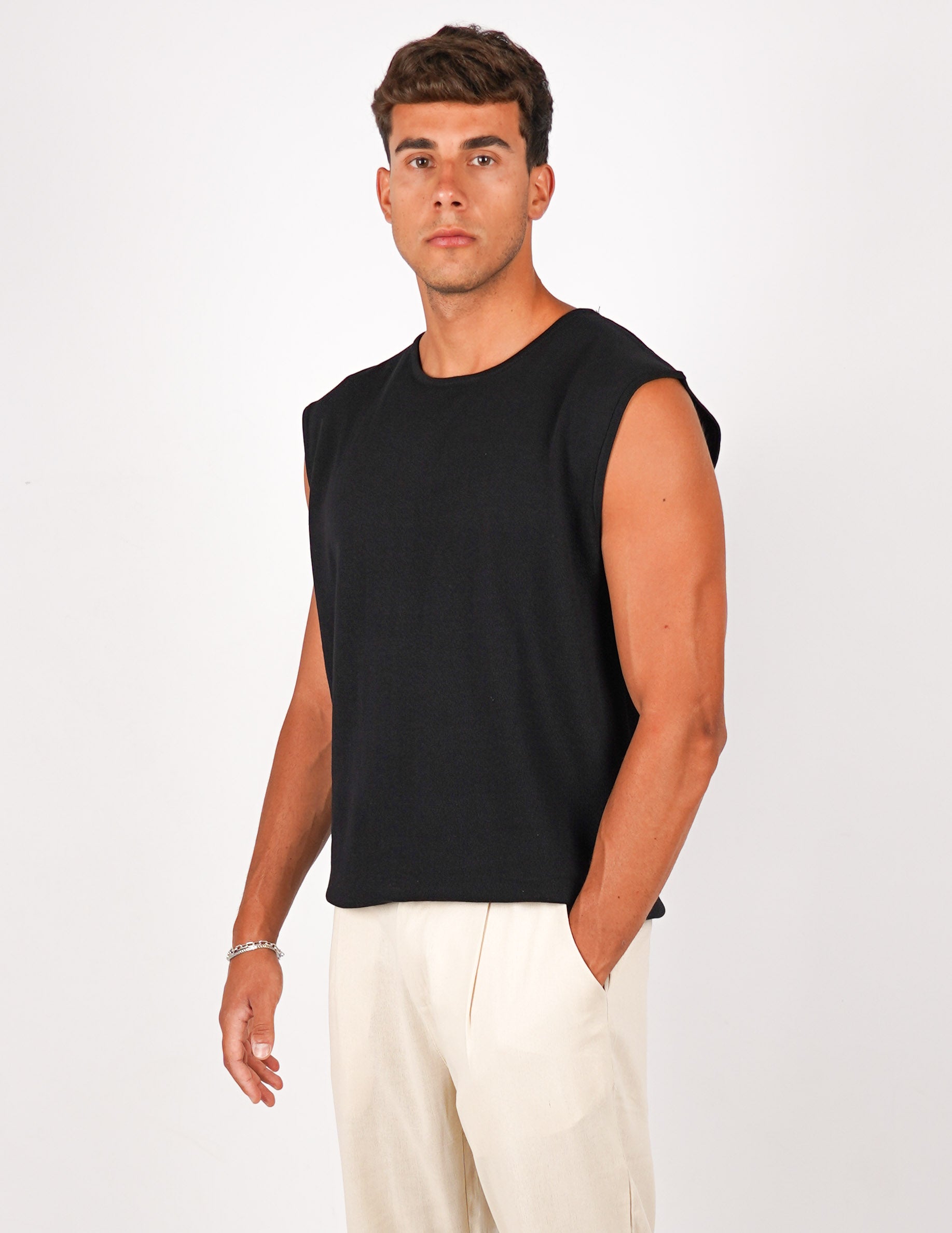 T-SHIRT IN FILO SMANICATA