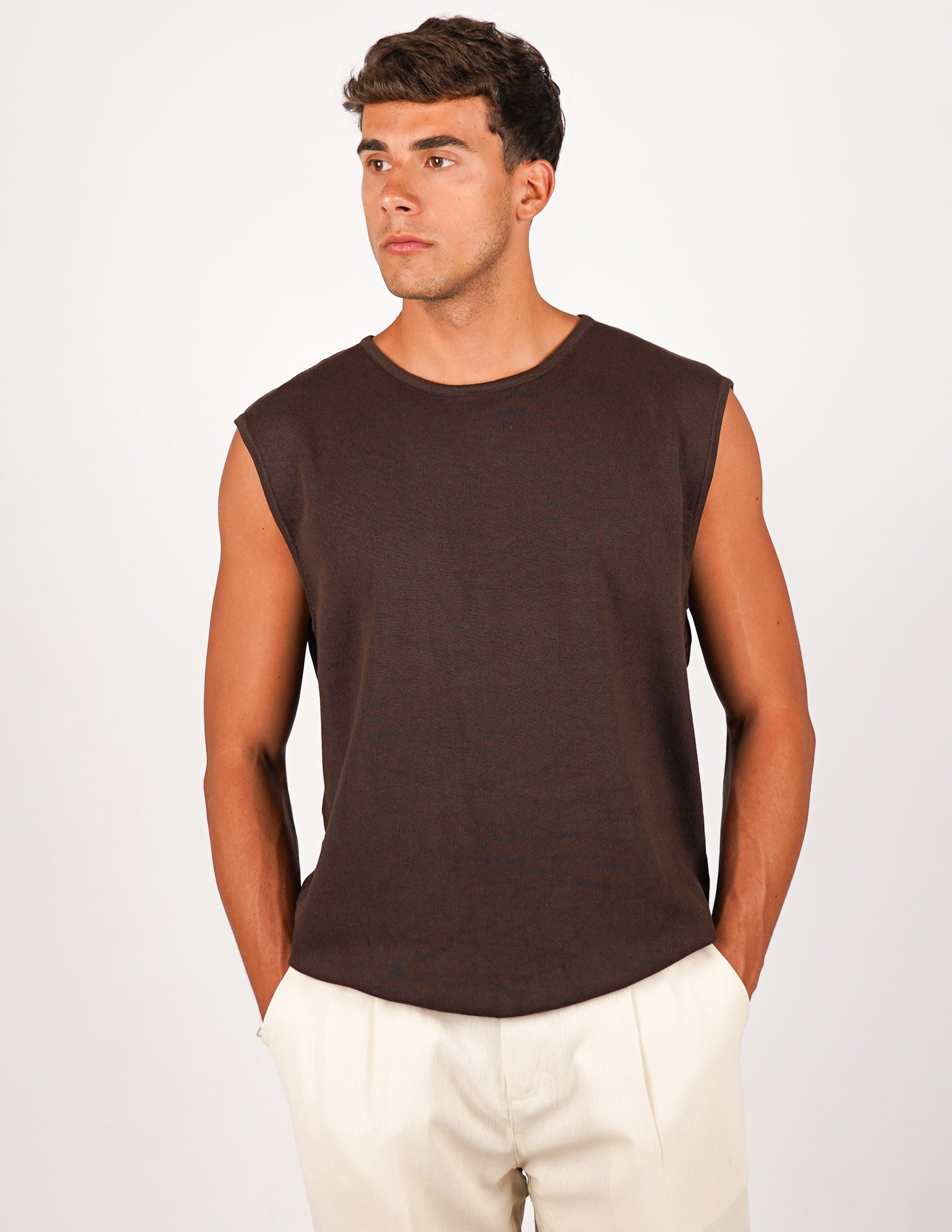 T-SHIRT IN FILO SMANICATA