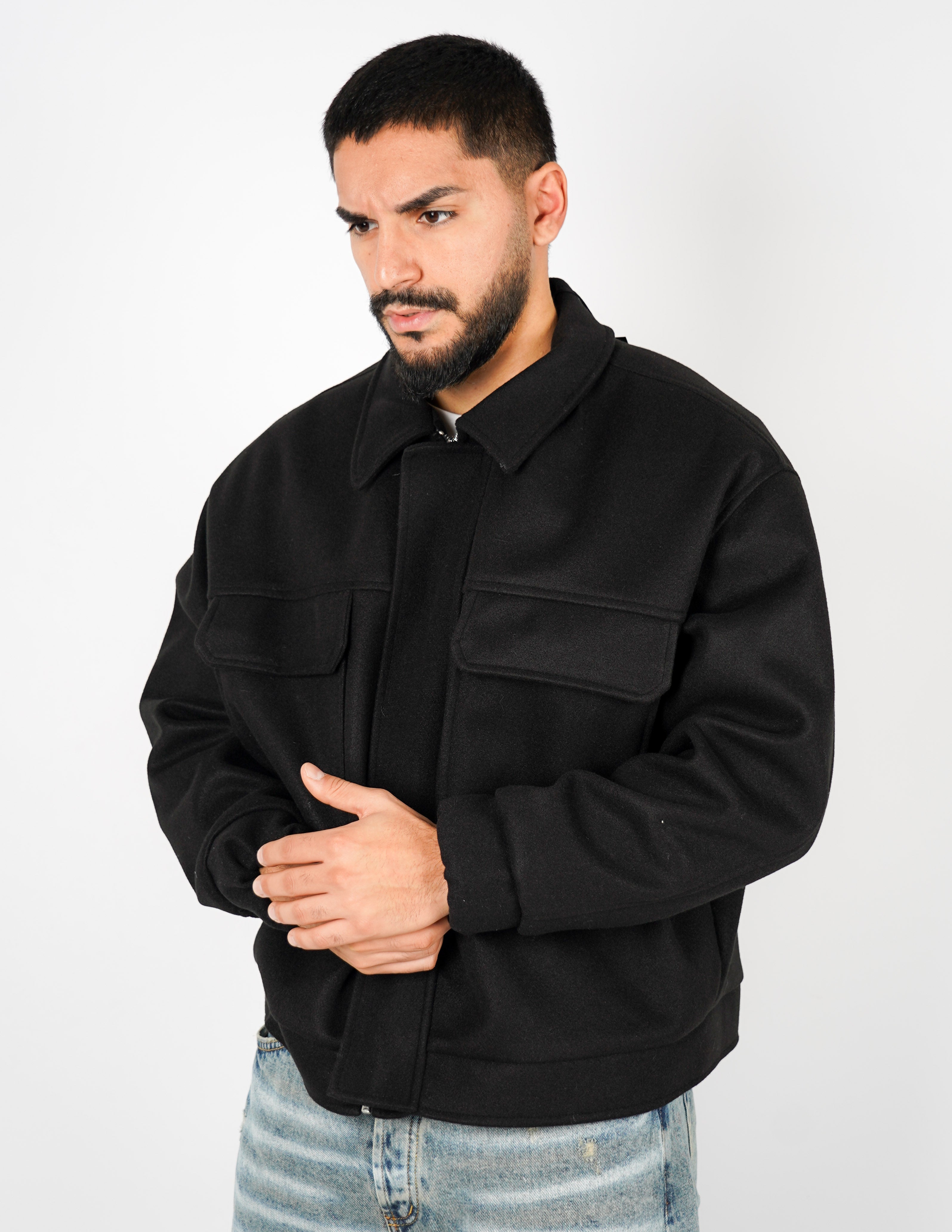 cappottino corto oversize con tasche